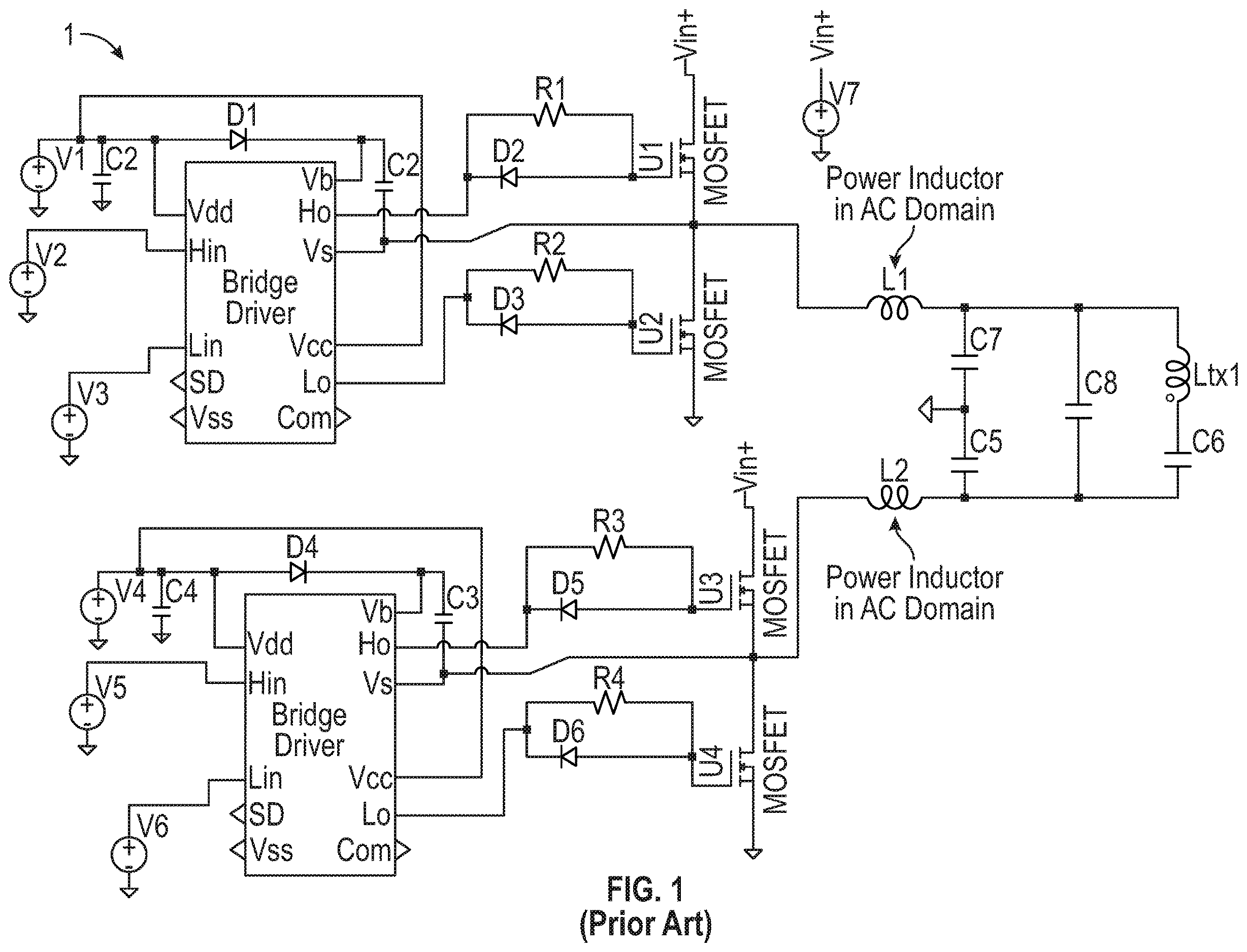 Patent US12614991 — Bridge inverters for wireless charging — Figure 1
