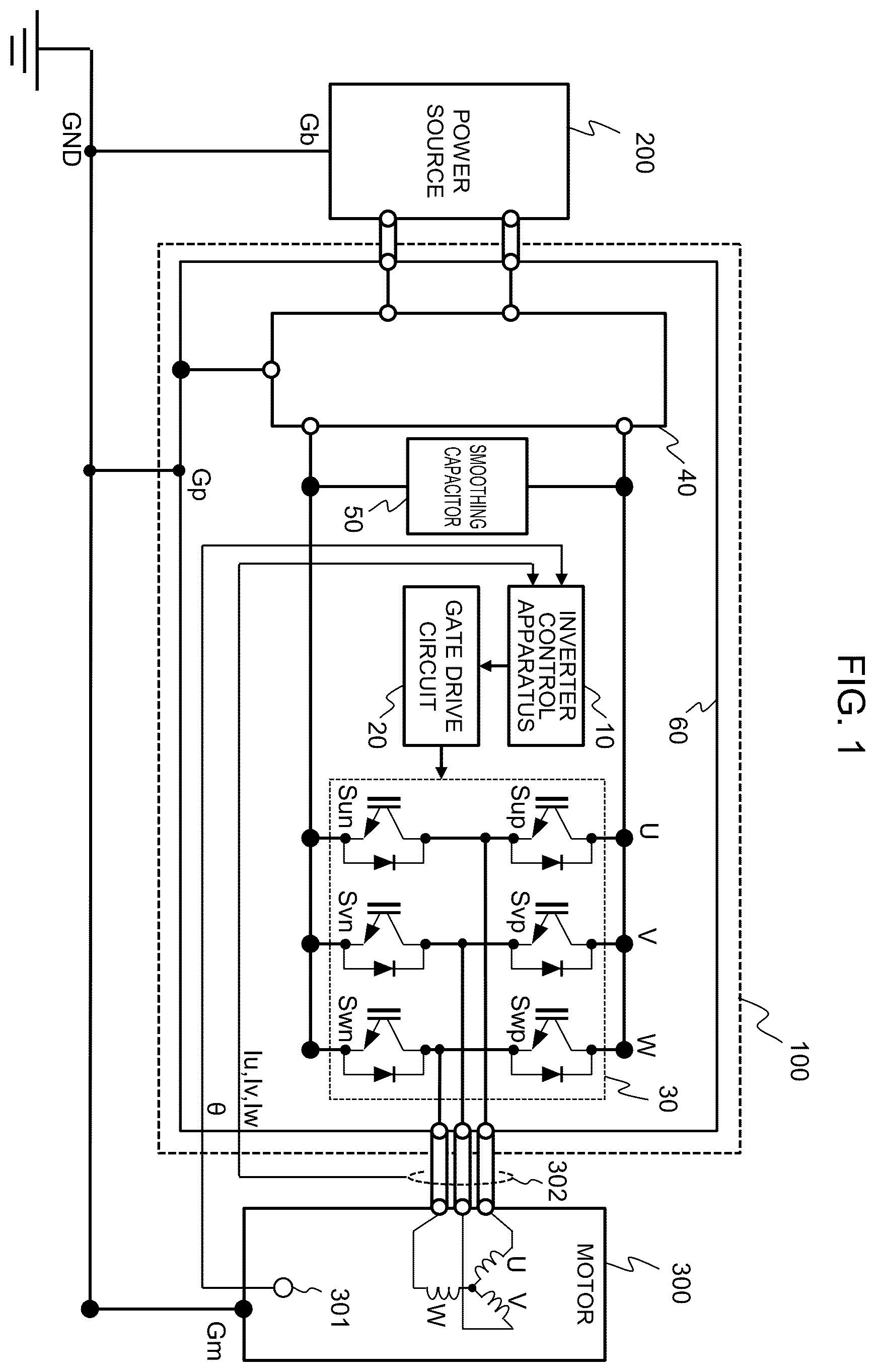 Patent US12614992 — Inverter control apparatus and power conversion apparatus — Figure 1