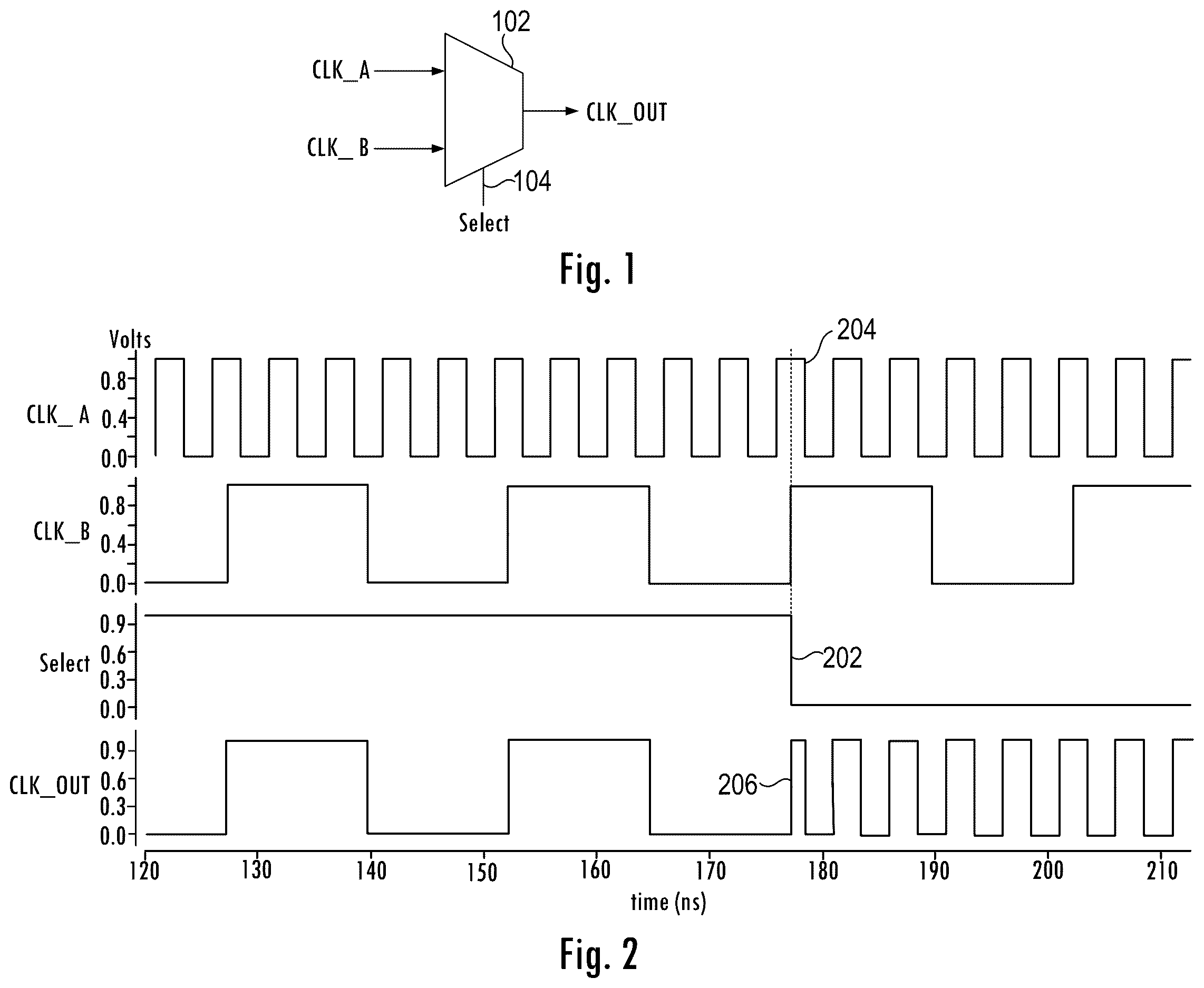 Patent US12615036 — Fast clock switching deglitch circuit — Figure 1