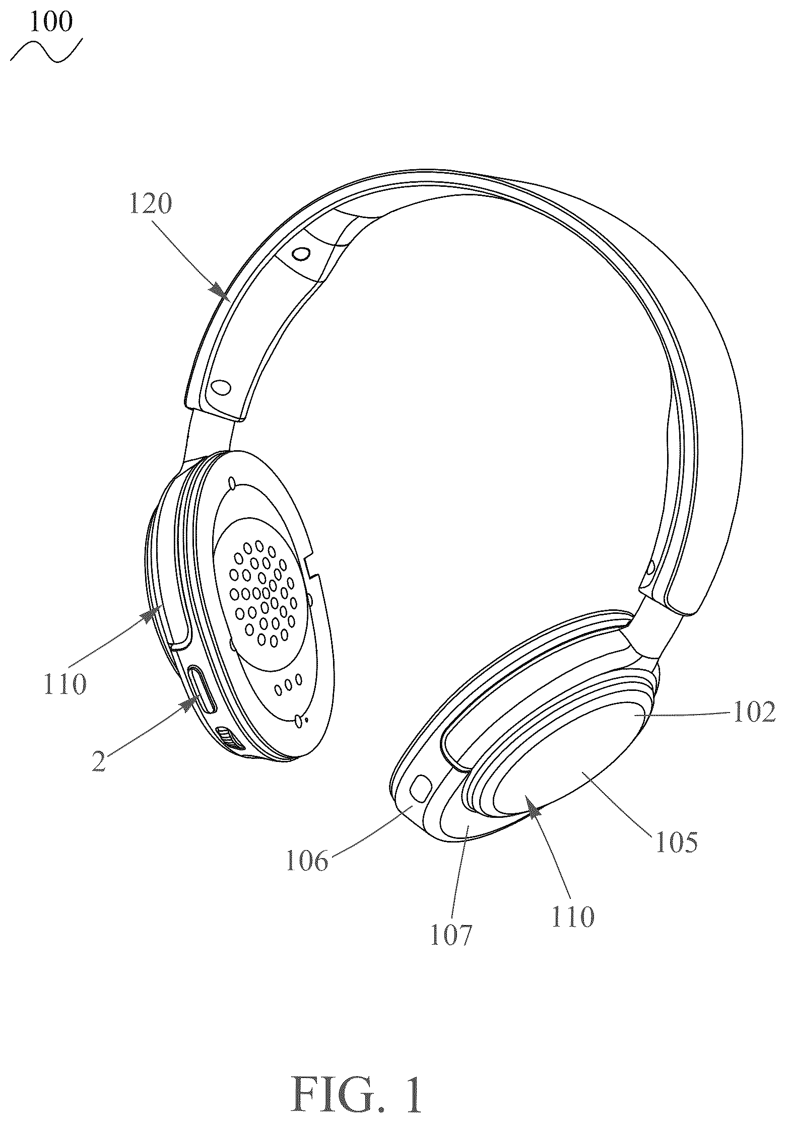 Patent US12615471 Figure 1 – Headphone