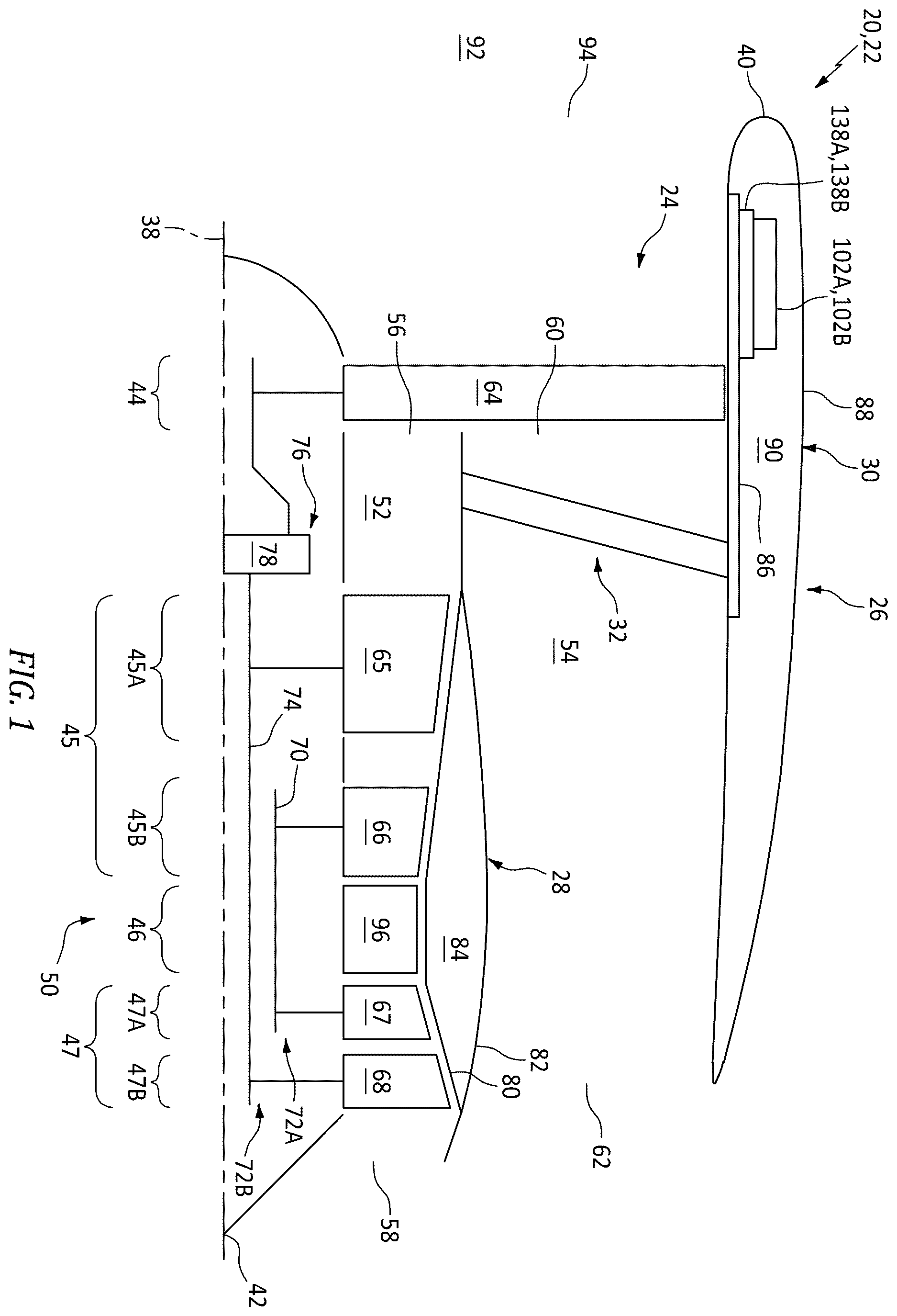 Patent US12615746 — Electric machine cooling plate for aircraft powerplant — Figure 1