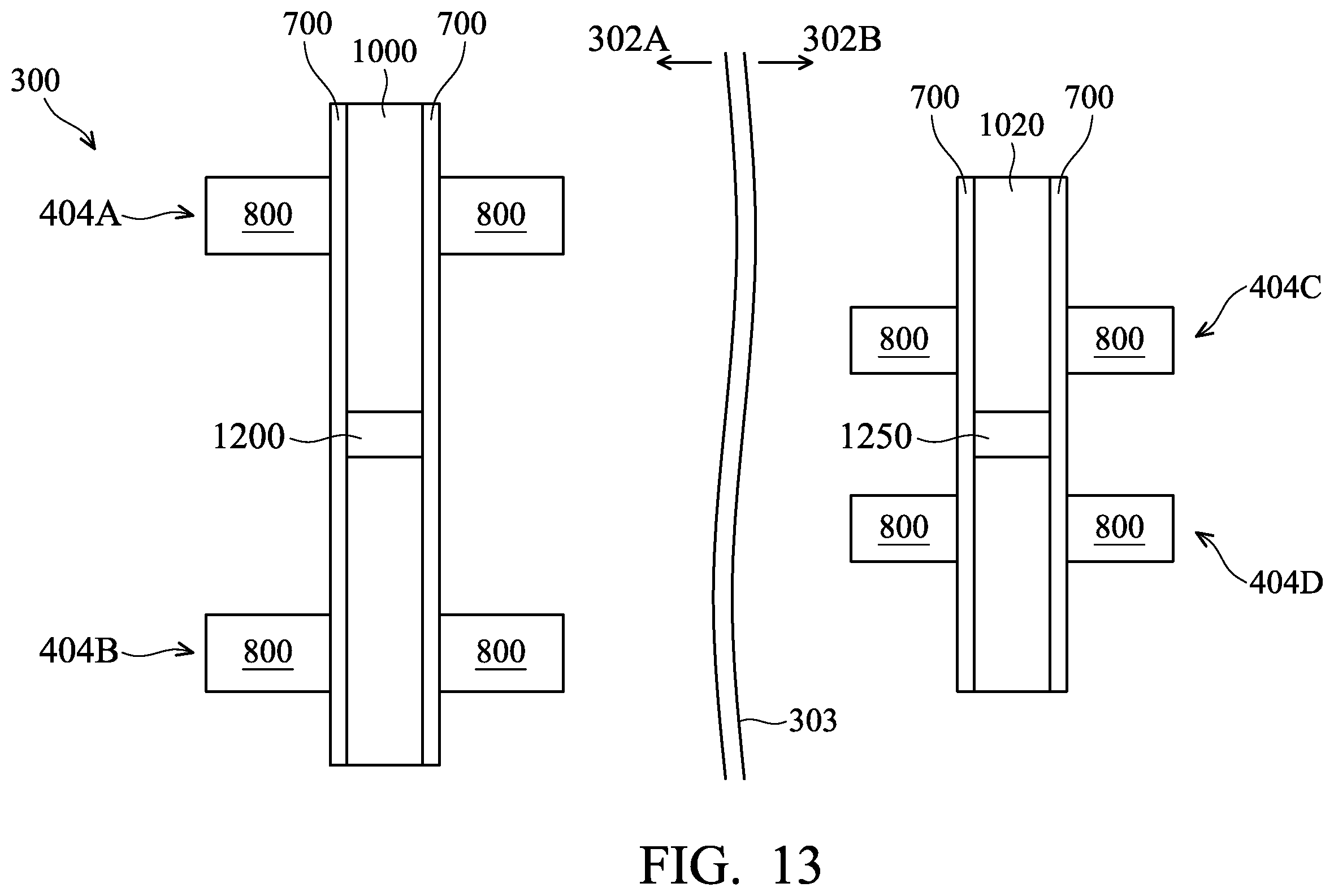 Patent US12615838 Figure 13 – Semiconductor devices and methods of manufacturing thereof