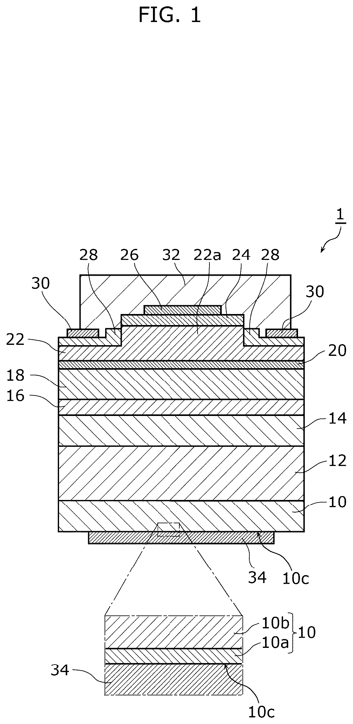 Patent US12615885 — Nitride-based semiconductor light-emitting element and manufacturing method thereof — Figure 1
