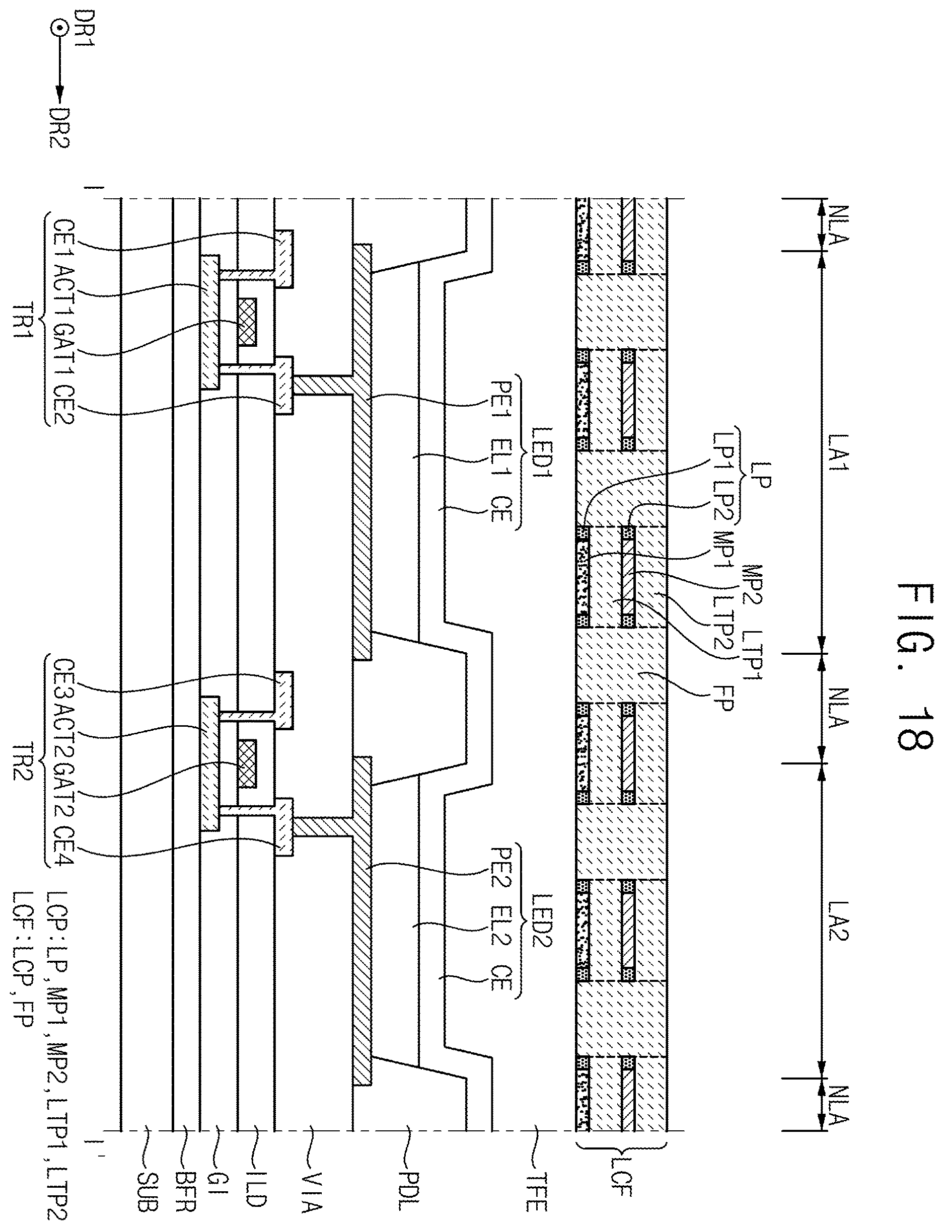Patent US12615896 Figure 13 – Display device and method of manufacturing the same