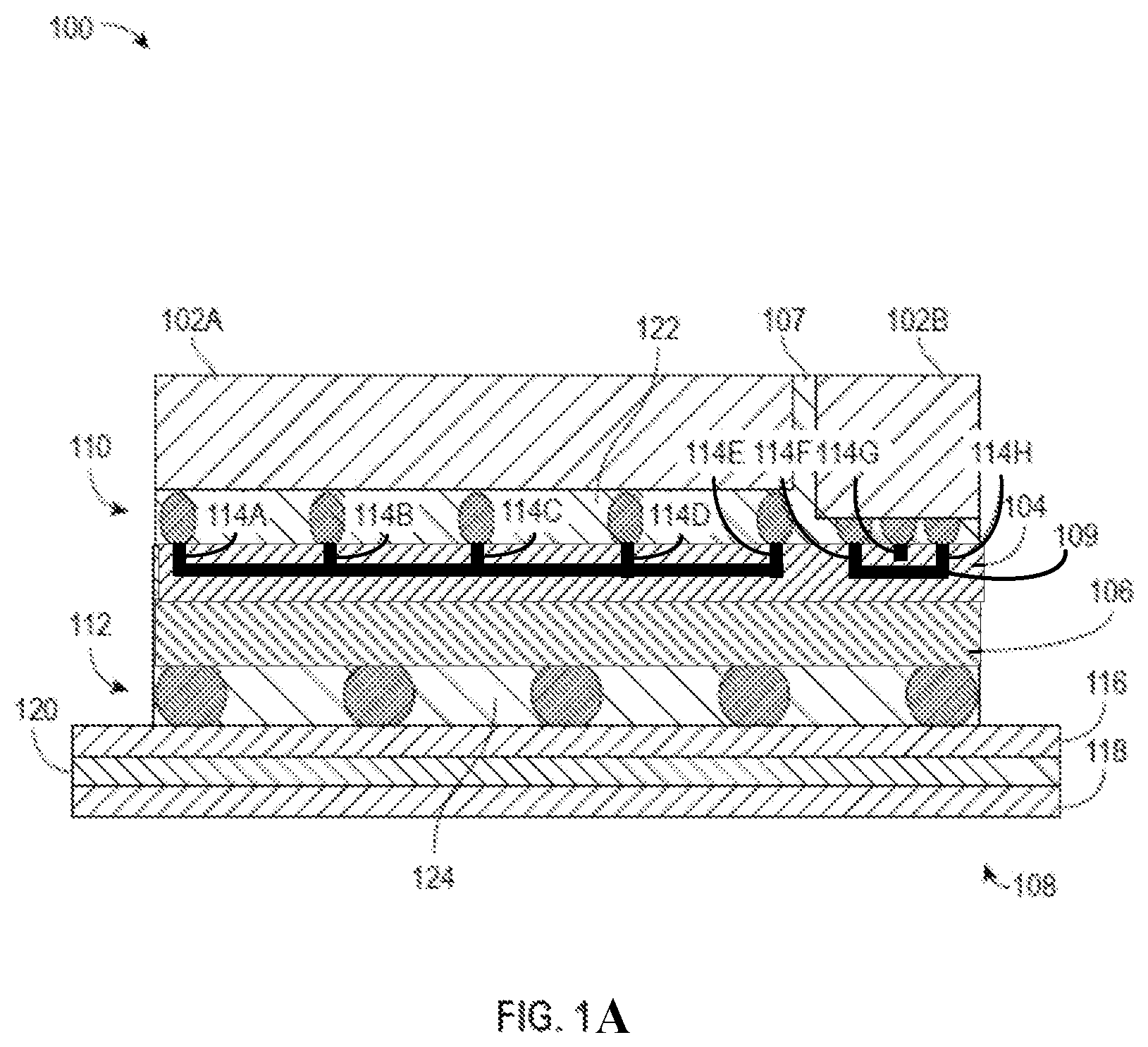 Patent US12616026 — Permanent layer for bump chip attach — Figure 1