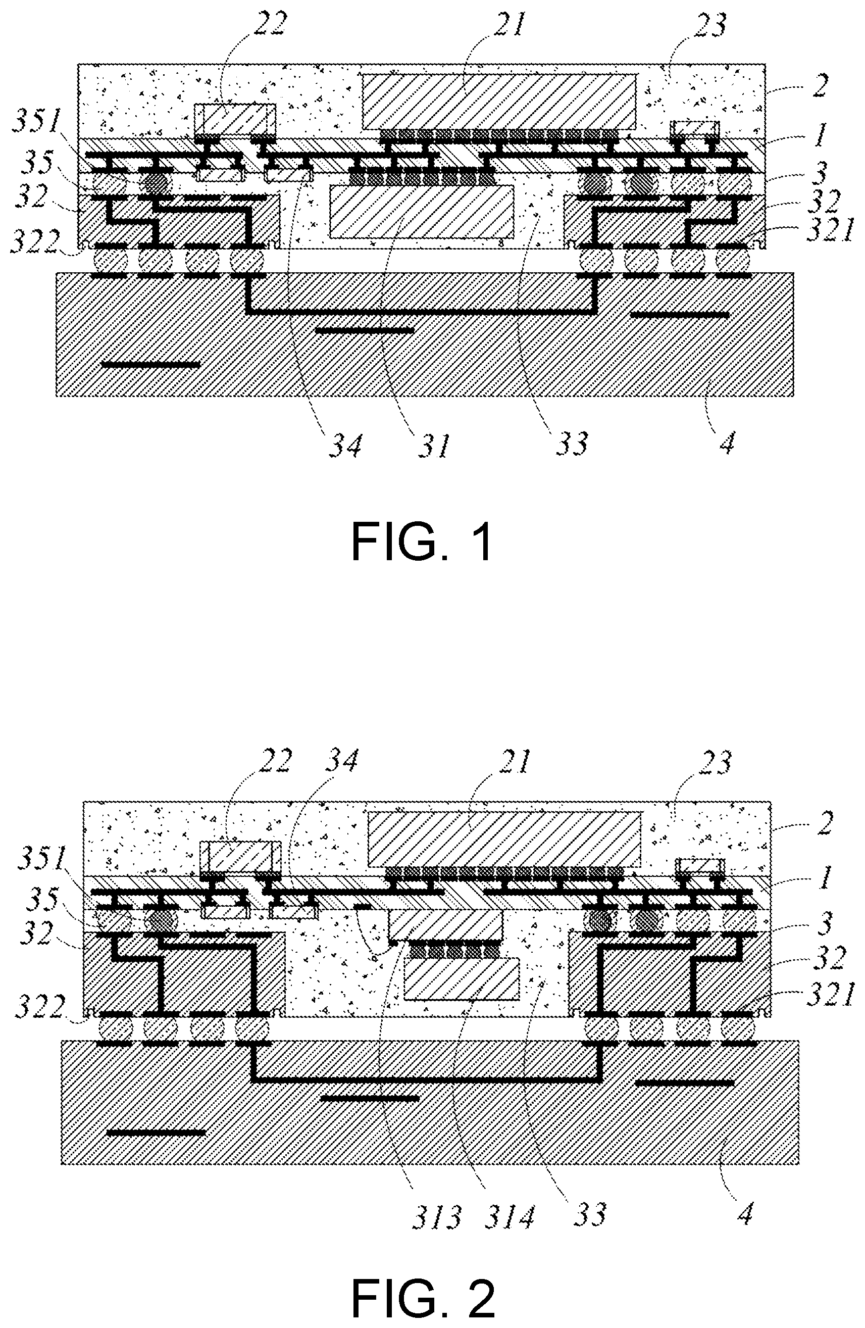 Patent US12616057 — Double-sided sip packaging structure having interposer including a groove and manufacturing method thereof — Figure 1