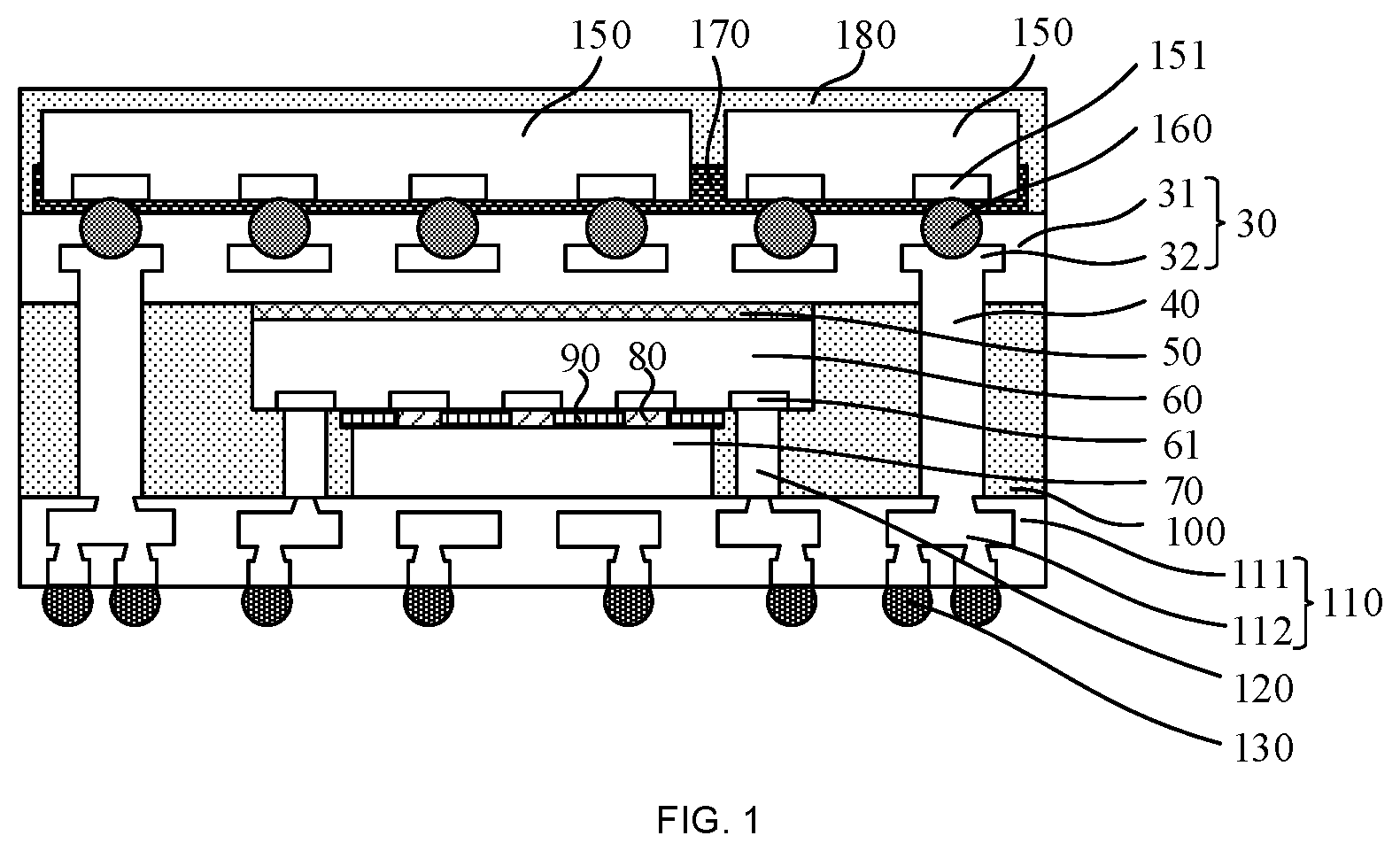 Patent US12616064 Figure 1 – Three-dimensional fan-out integrated package structure, packaging method thereof, and wireless headset