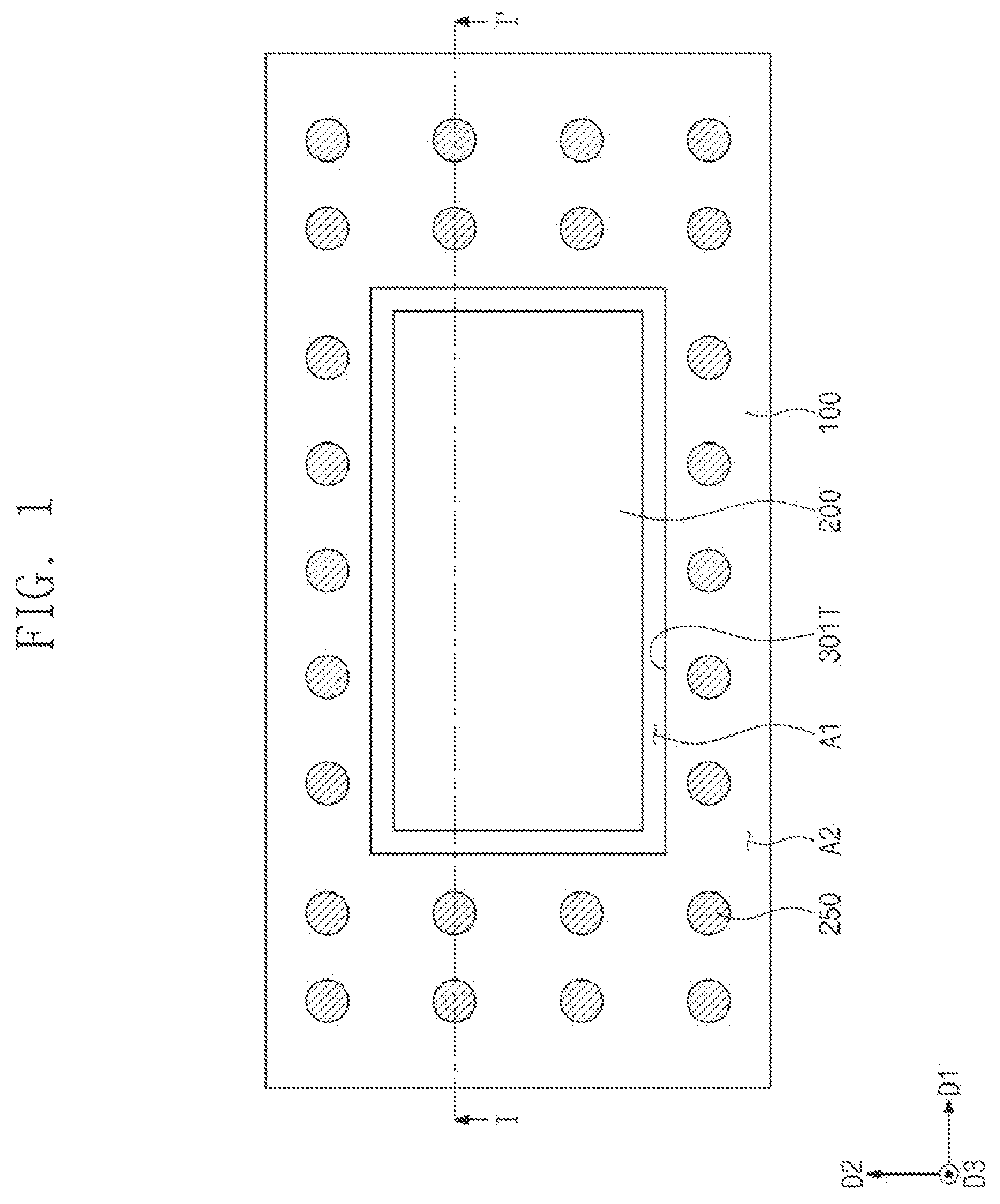 Patent US12616065 Figure 1 – Semiconductor package with interposer including recess