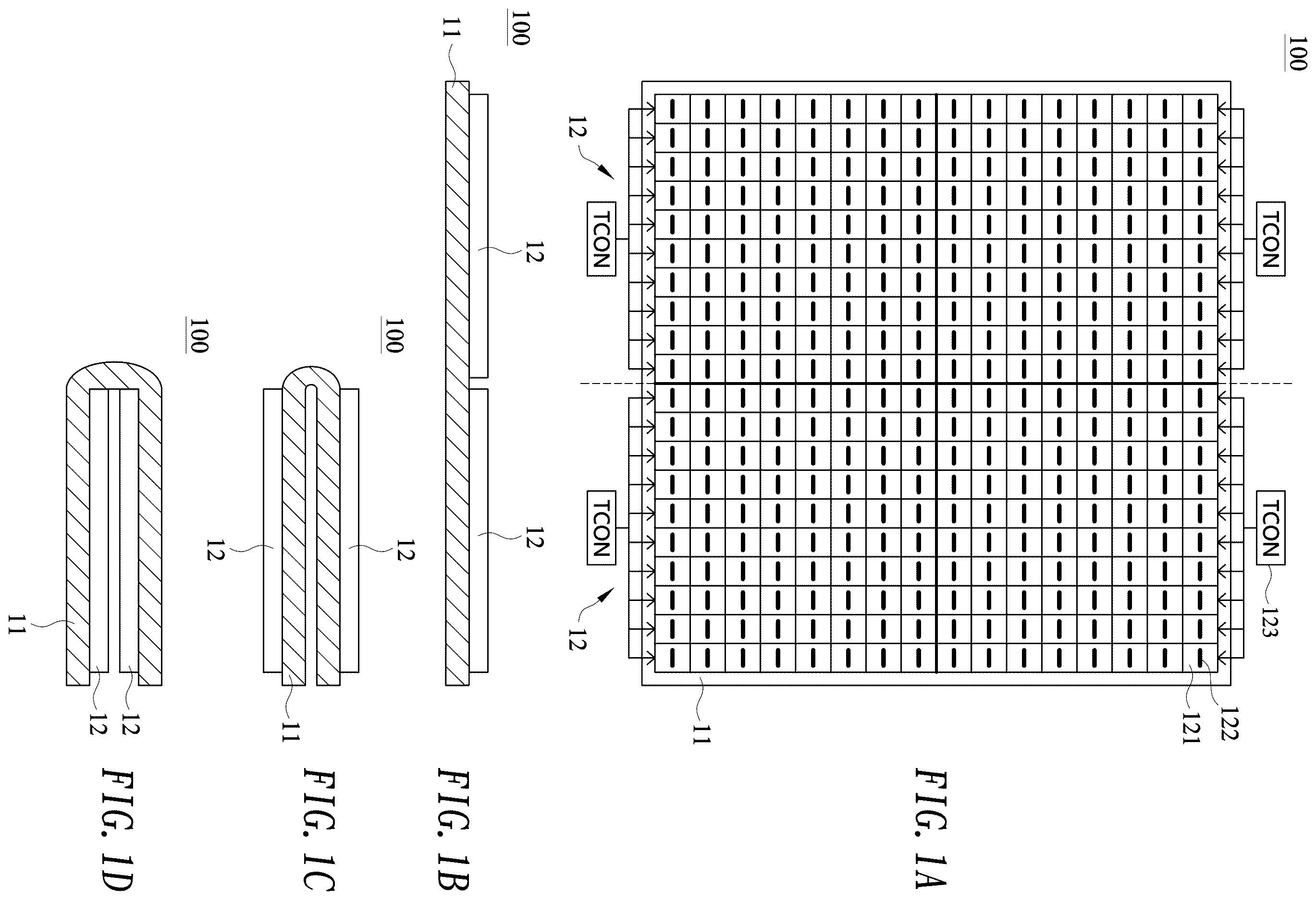 Patent US12616066 Figure 1 – Foldable microLED display