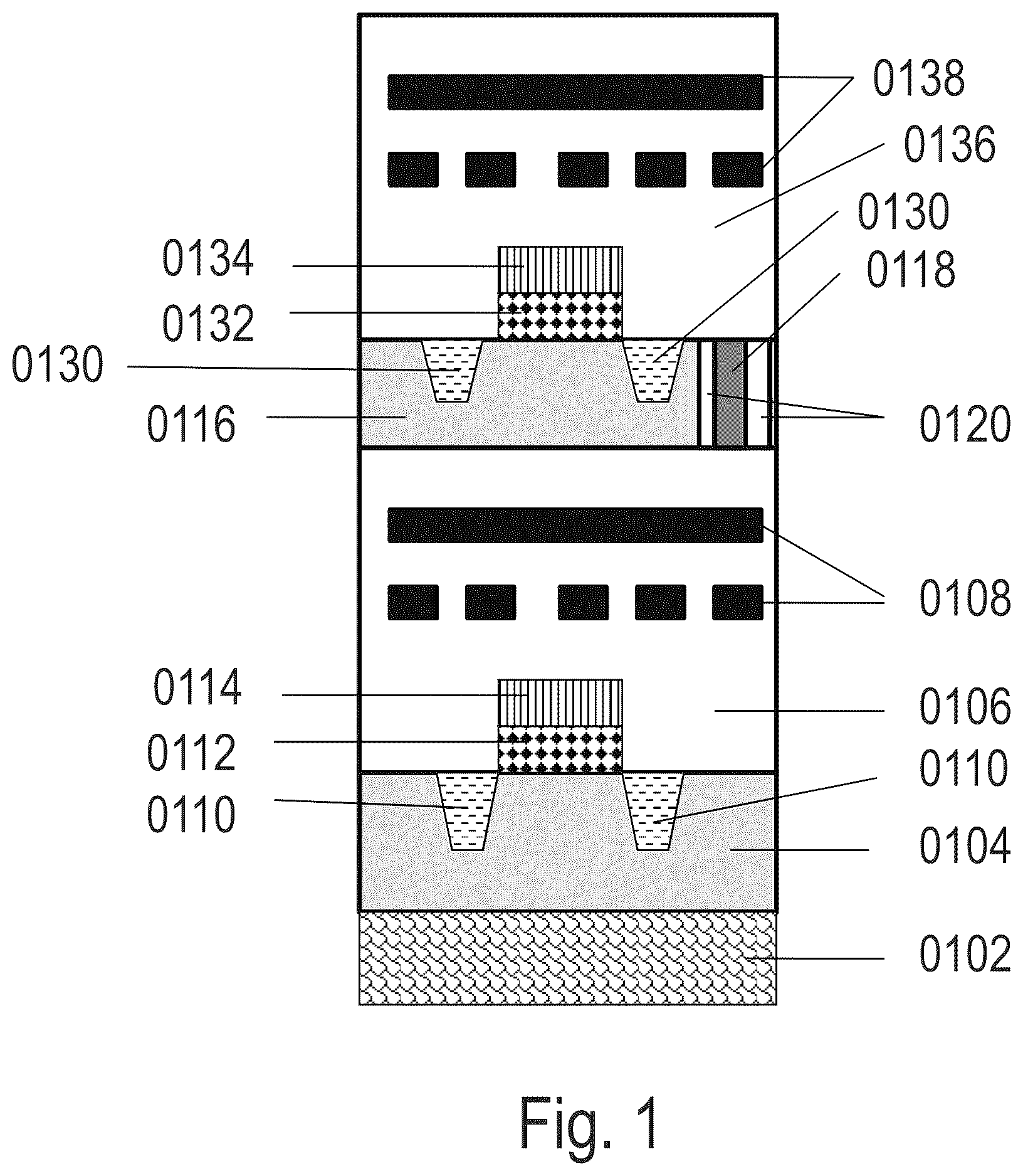 Patent US12616073 — 3D semiconductor device and structure with metal layers — Figure 1