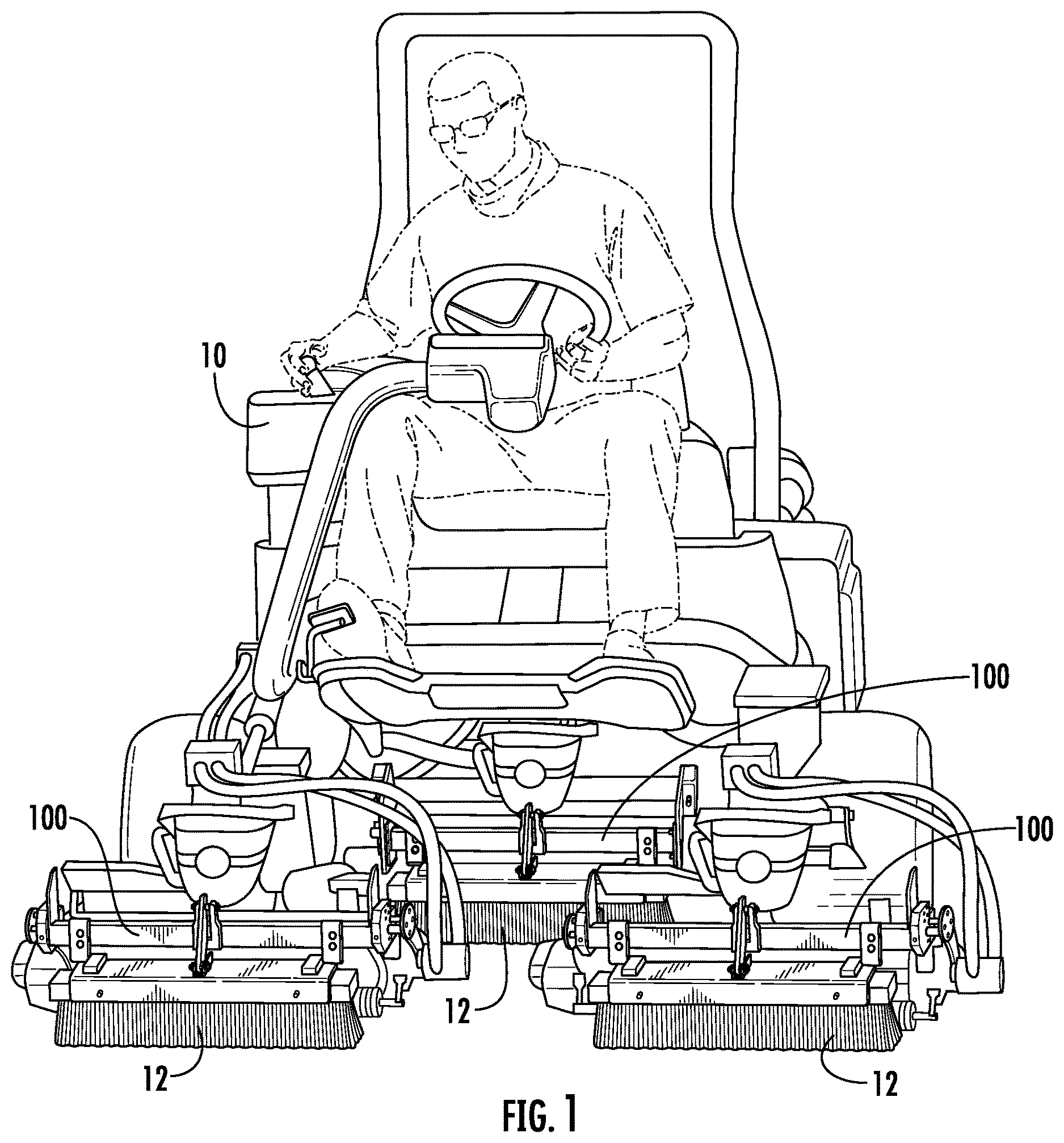 Patent US12616086 — Brush attachment system for a turfgrass mower — Figure 1