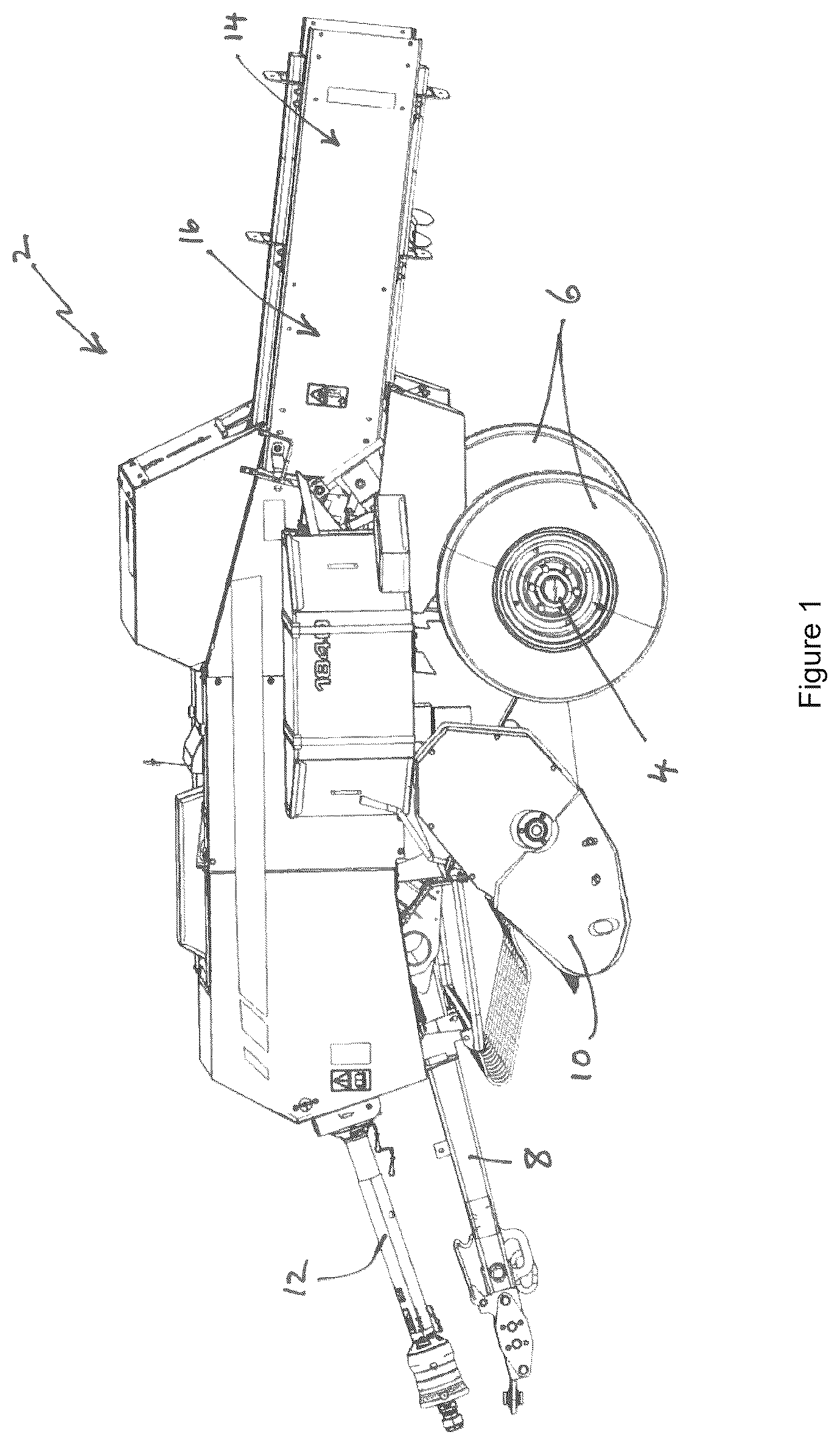 Patent US12616101 Figure 1 – Agricultural baler