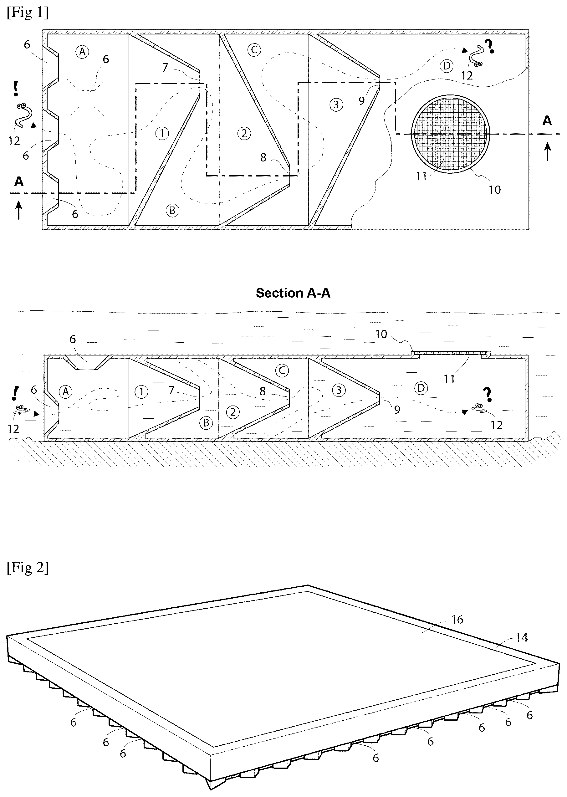 Patent US12616186 — Labyrinth for capturing and destroying mosquito larvae — Figure 1