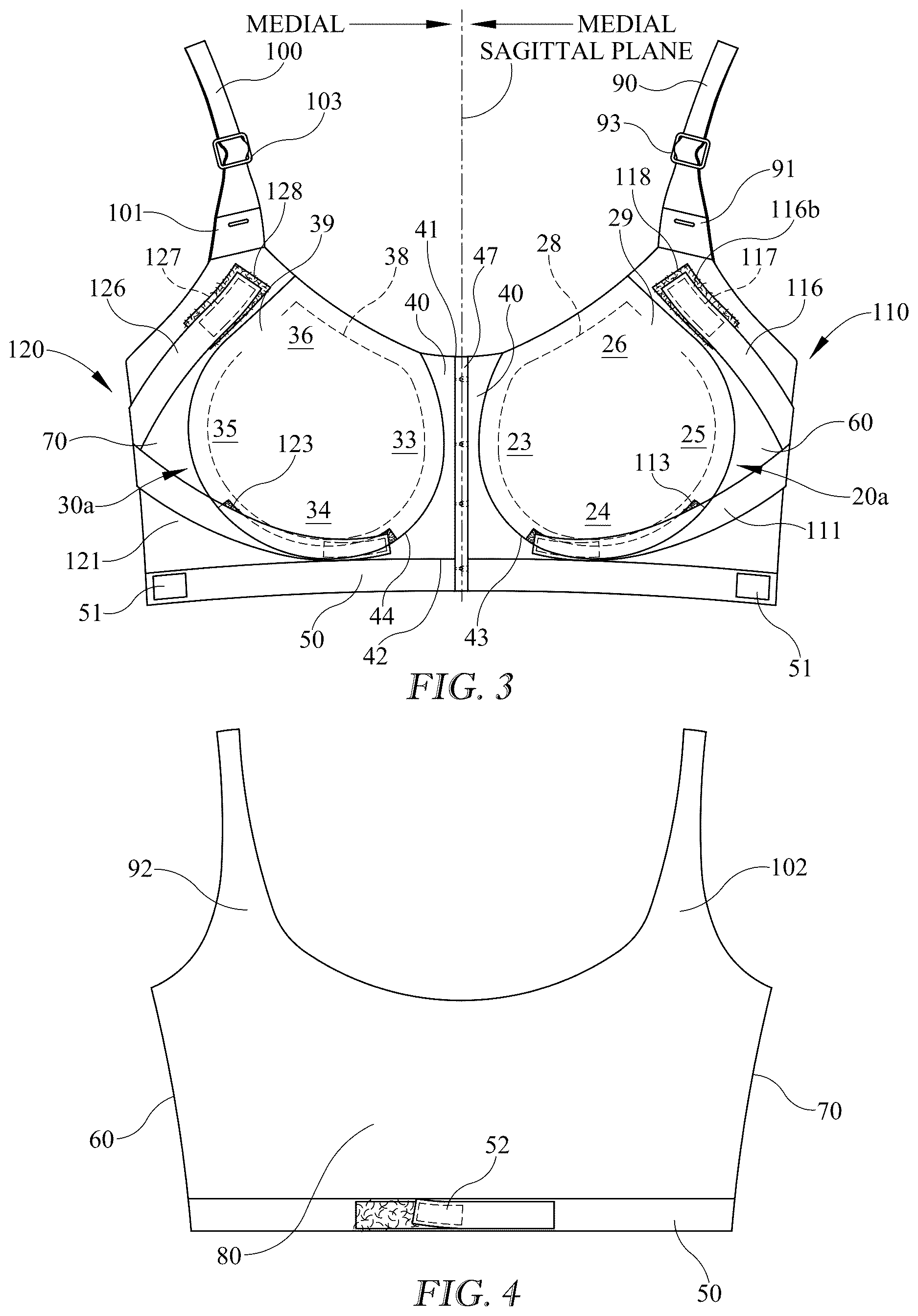 Patent US12616257 Figure 3 – Breast support garment