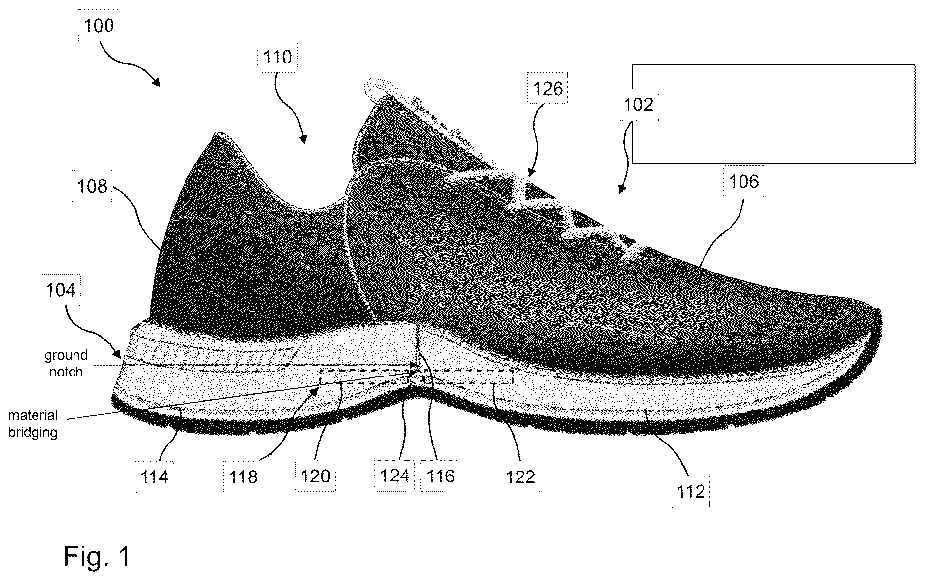 Patent US12616275 Figure 1 – Bendable shoe