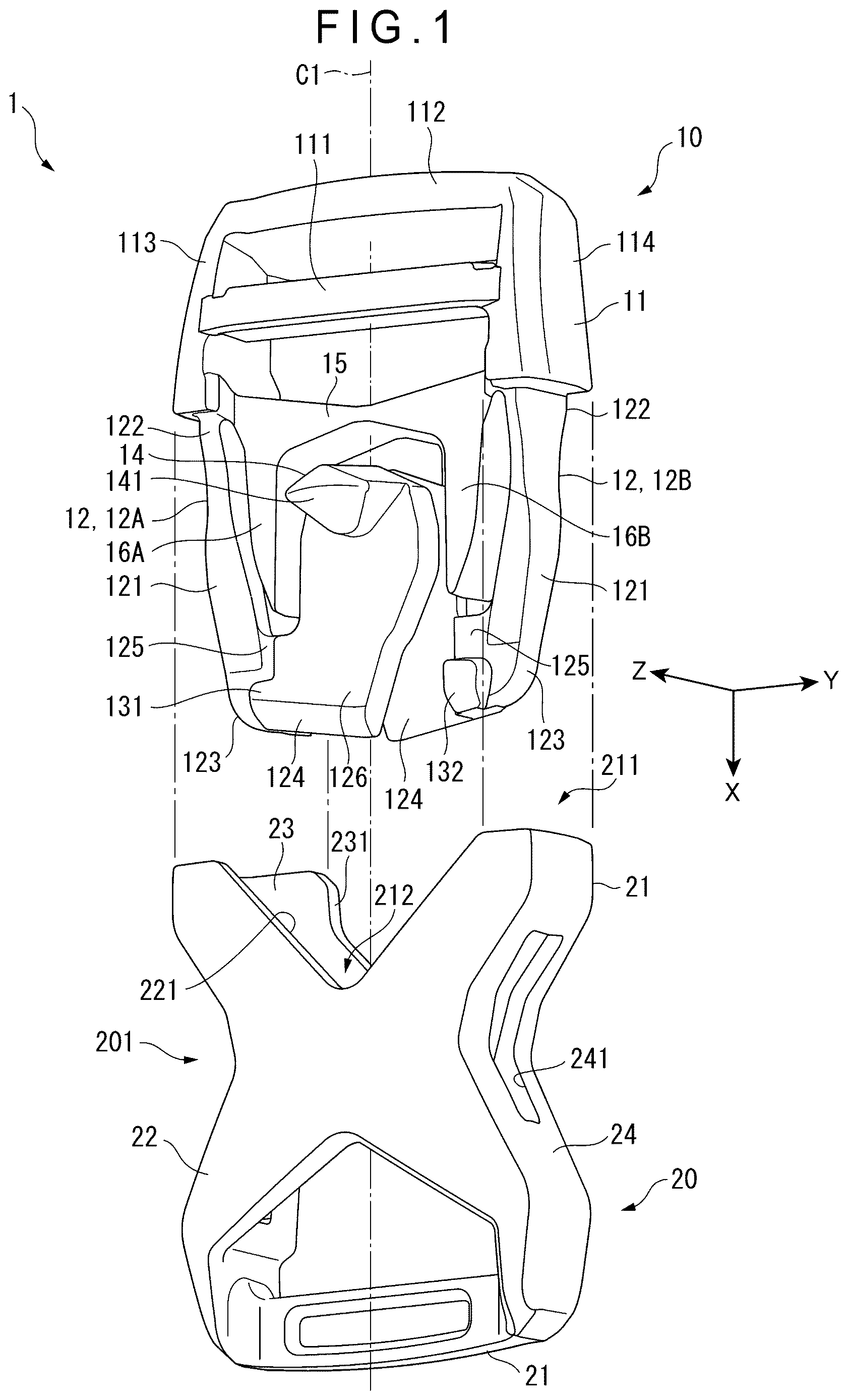 Patent US12616278 — Plug and buckle — Figure 1