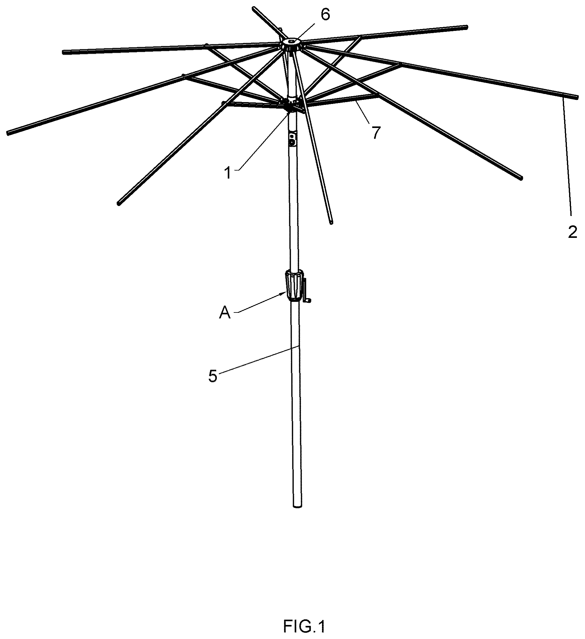 Patent US12616284 — Umbrella — Figure 1