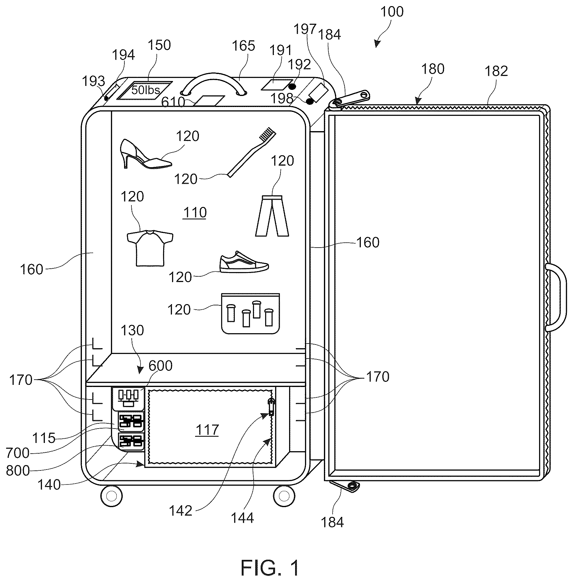 Patent US12616286 — Augmented-capacity container — Figure 1
