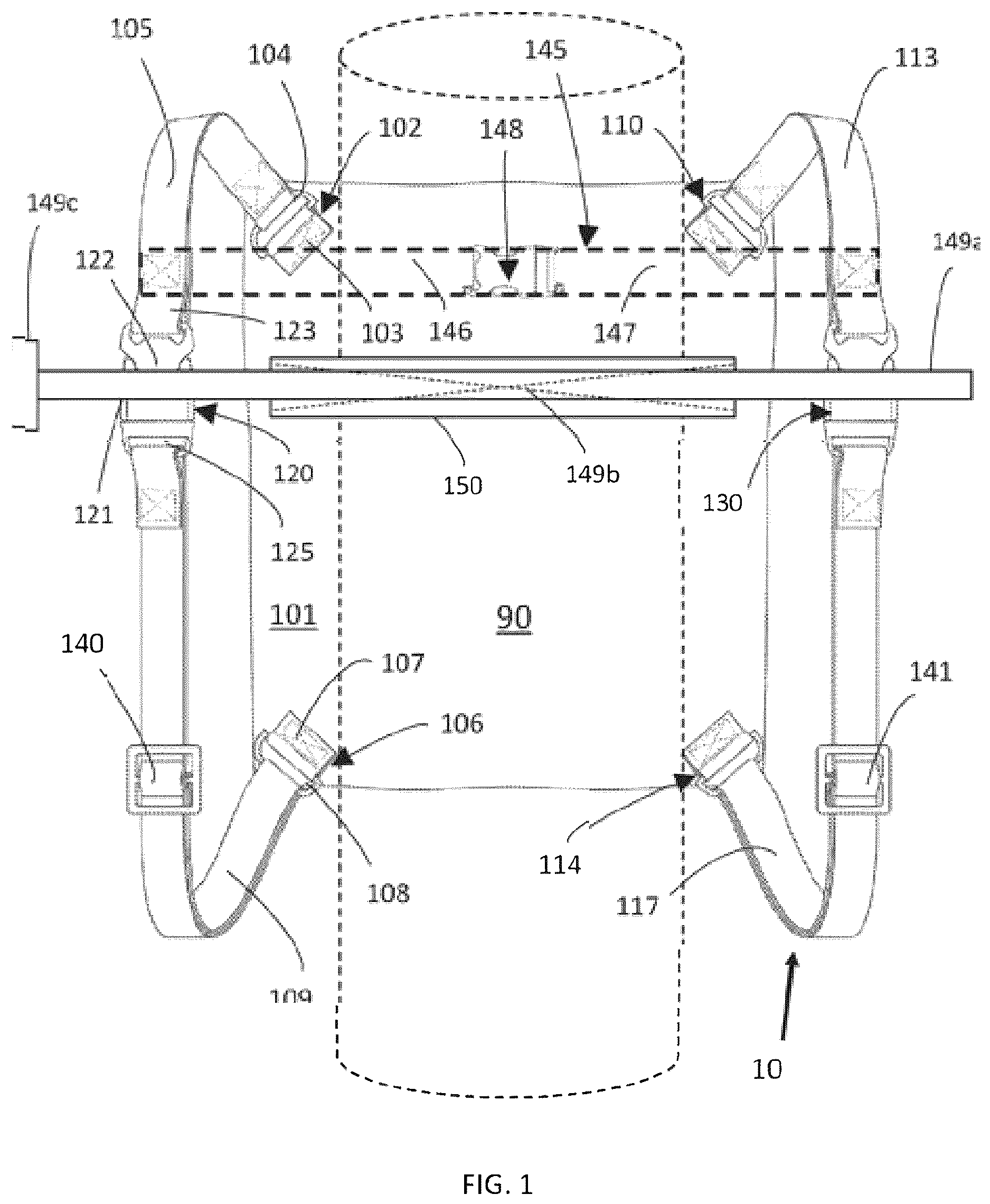 Patent US12616293 Figure 1 – Smart strap for carrying unwieldy objects
