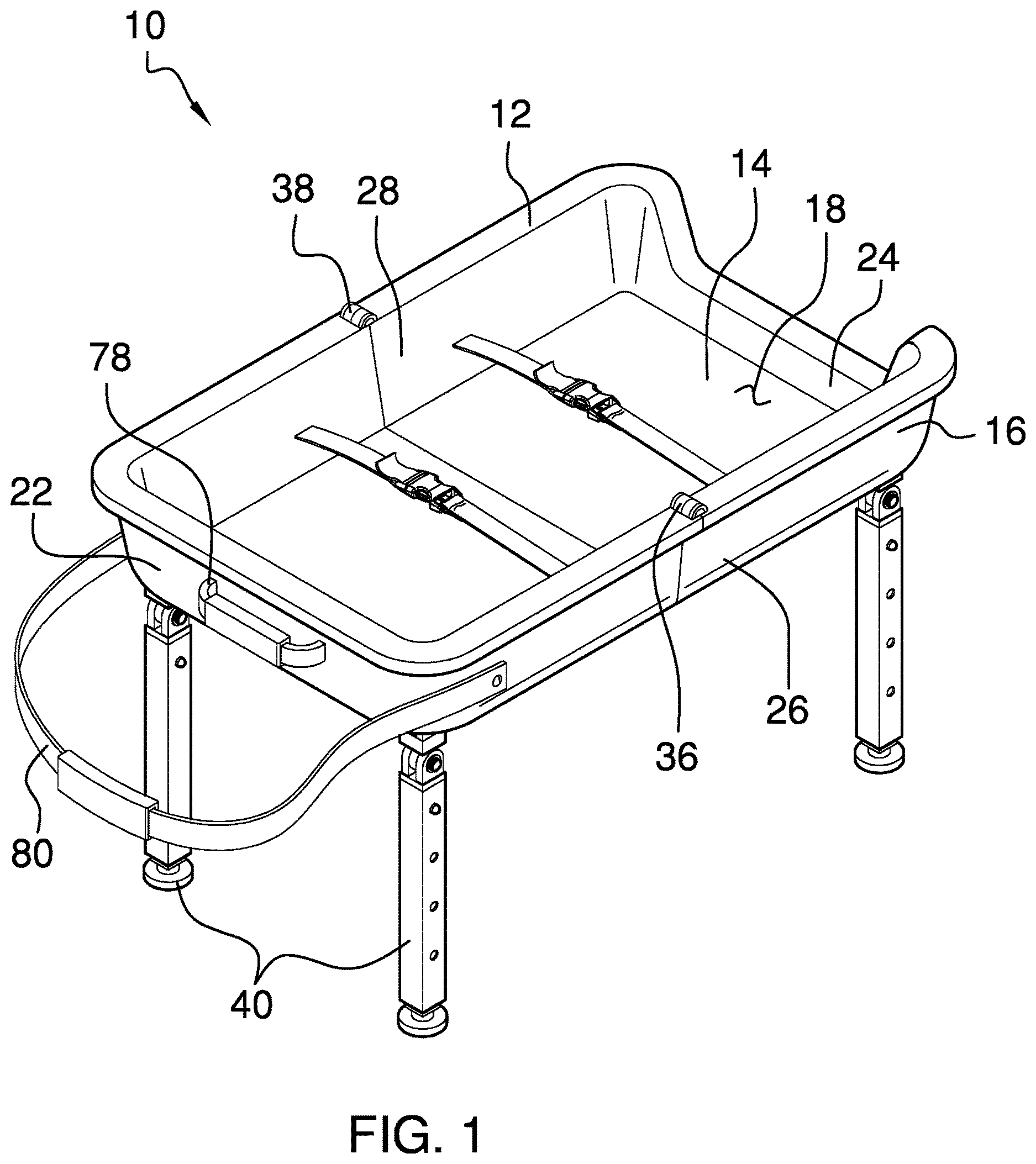 Patent US12616315 — Portable changing table device — Figure 1
