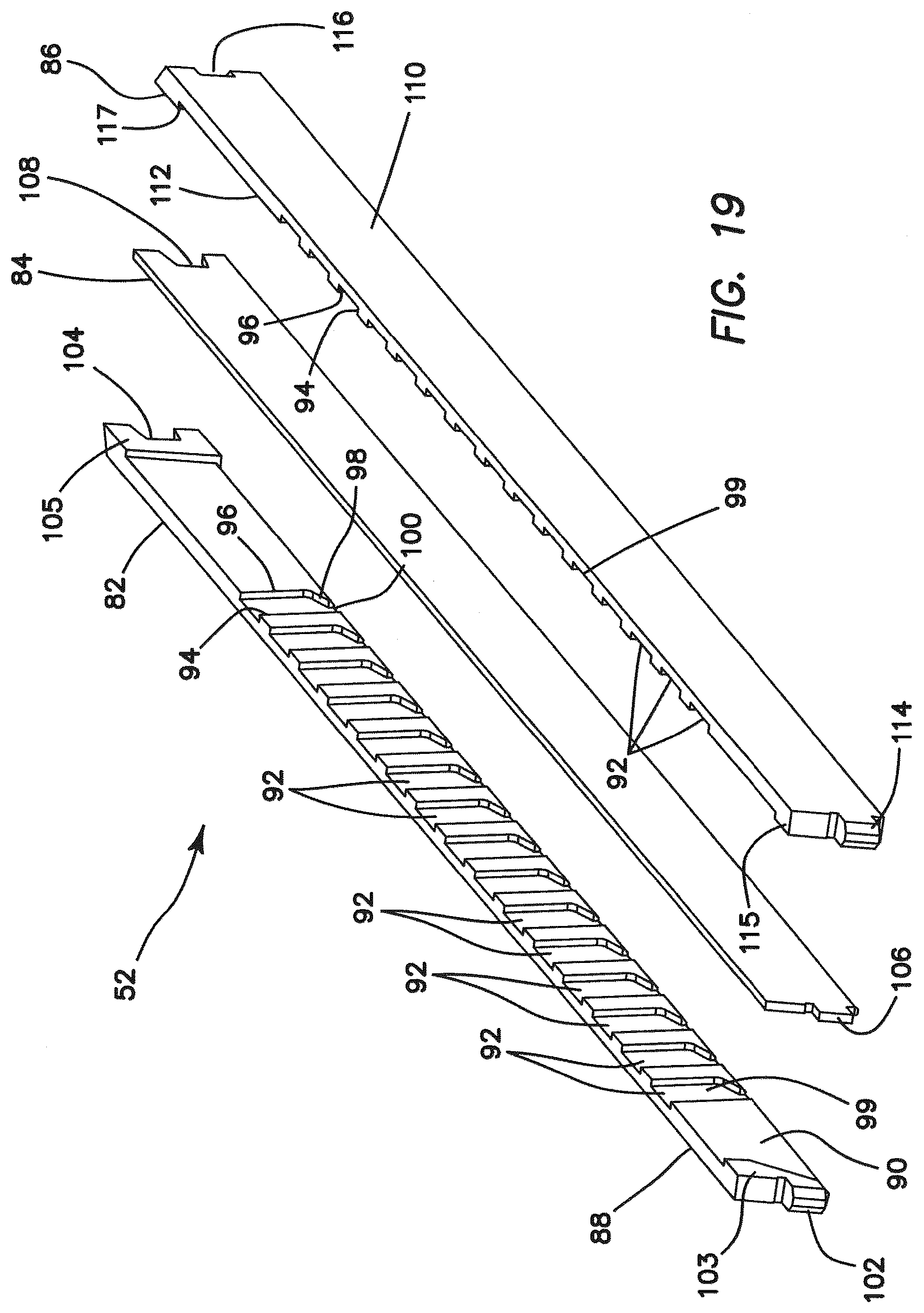 Patent US12616471 Figure 11 – Surgical stapler with partial pockets