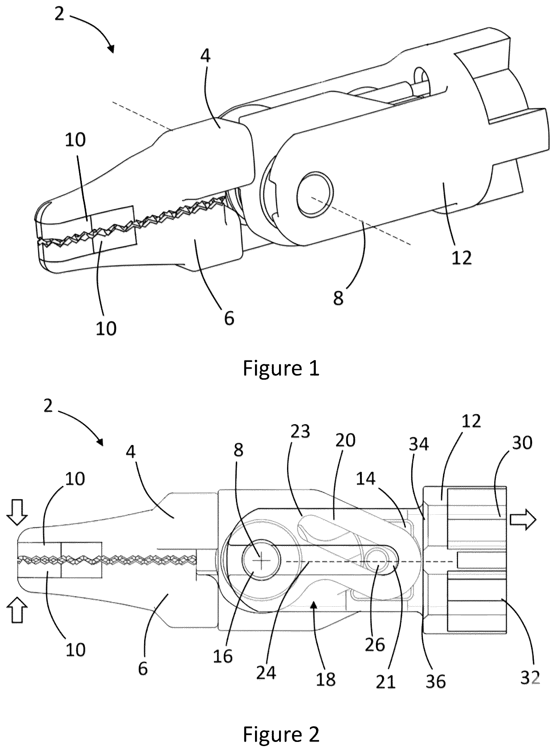 Patent US12616493 Figure 1 – Jaw actuation mechanism