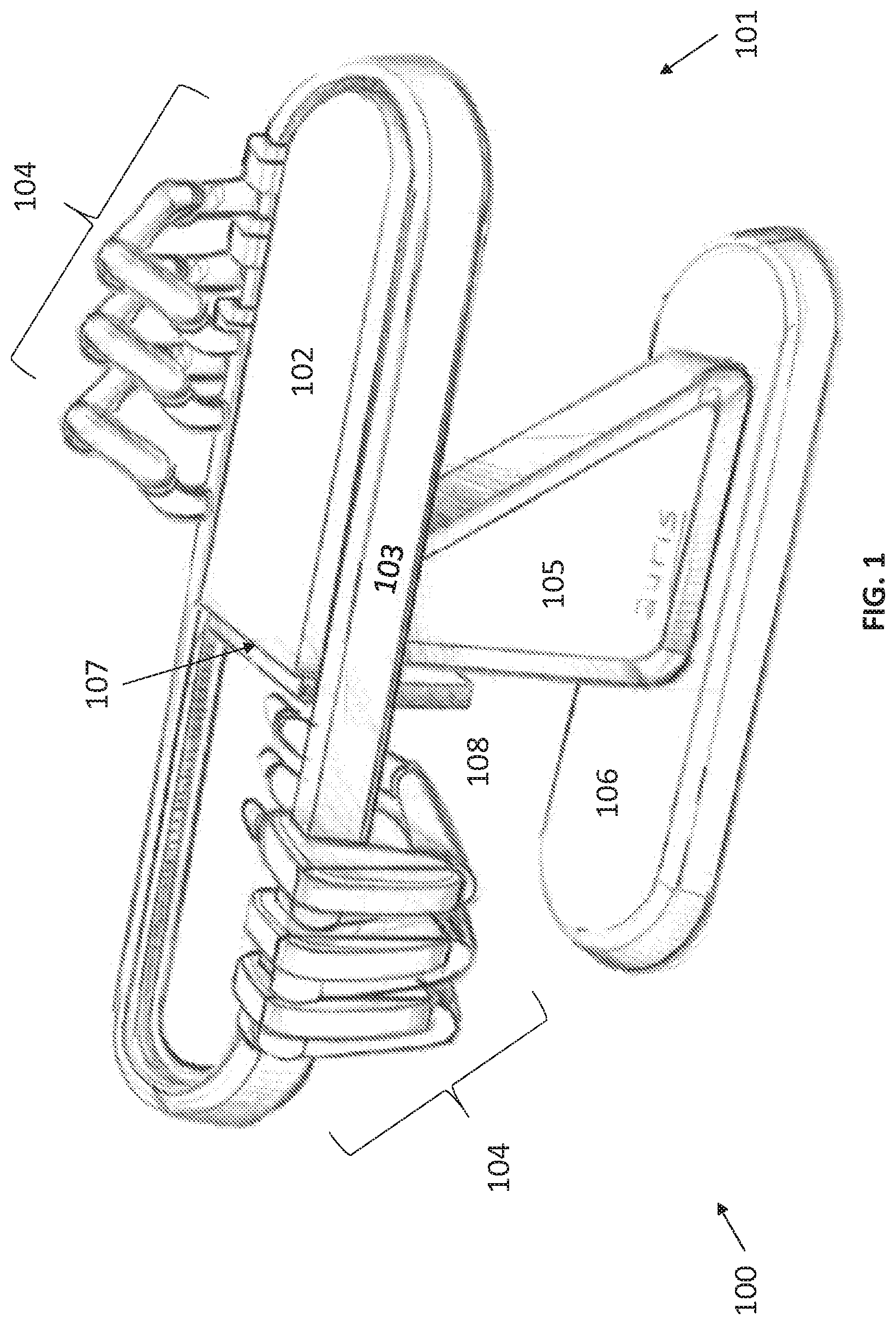 Patent US12616534 — Surgical system with configurable mechanical arms stowable beneath a surgical bed — Figure 1