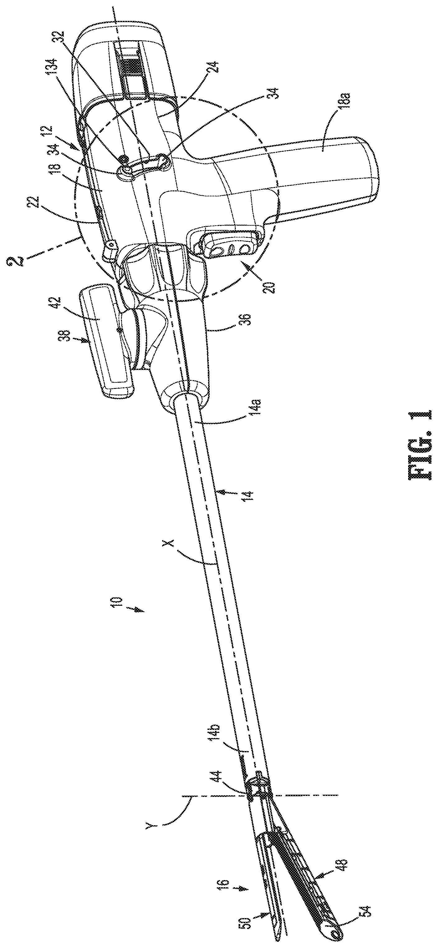 Patent US12616546 — Surgical device with three position safety trigger assembly — Figure 1