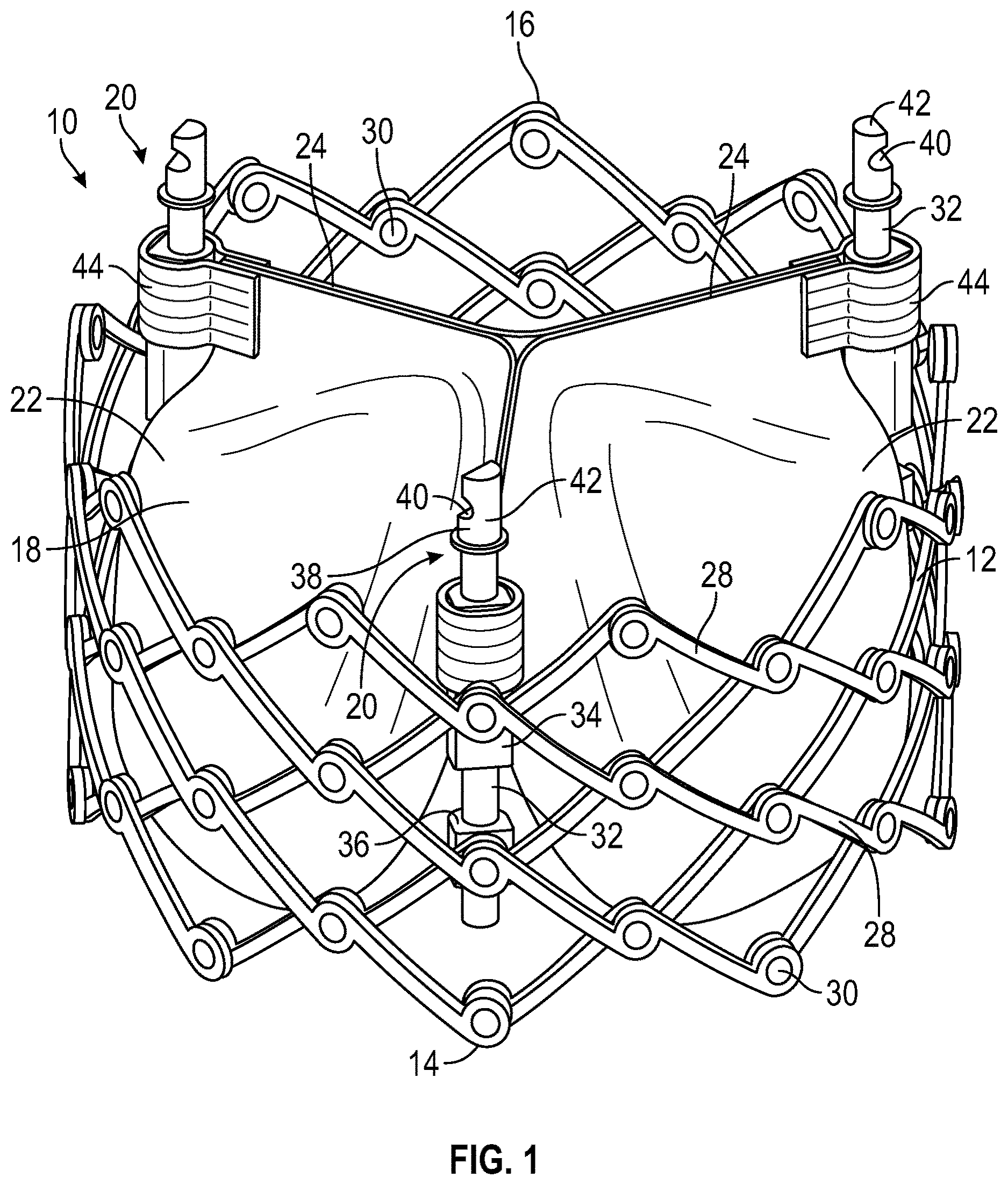 Patent US12616569 Figure 1 – Prosthetic heart valve having non-cylindrical frame