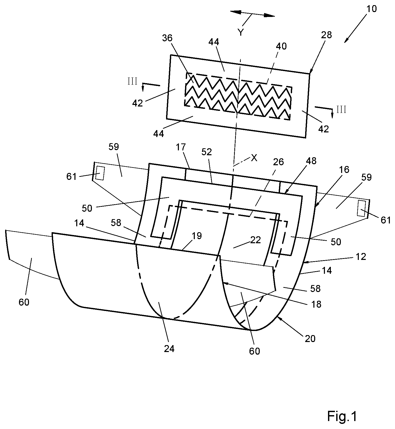 Patent US12616612 — Absorbent sanitary article and a method for producing the same — Figure 1