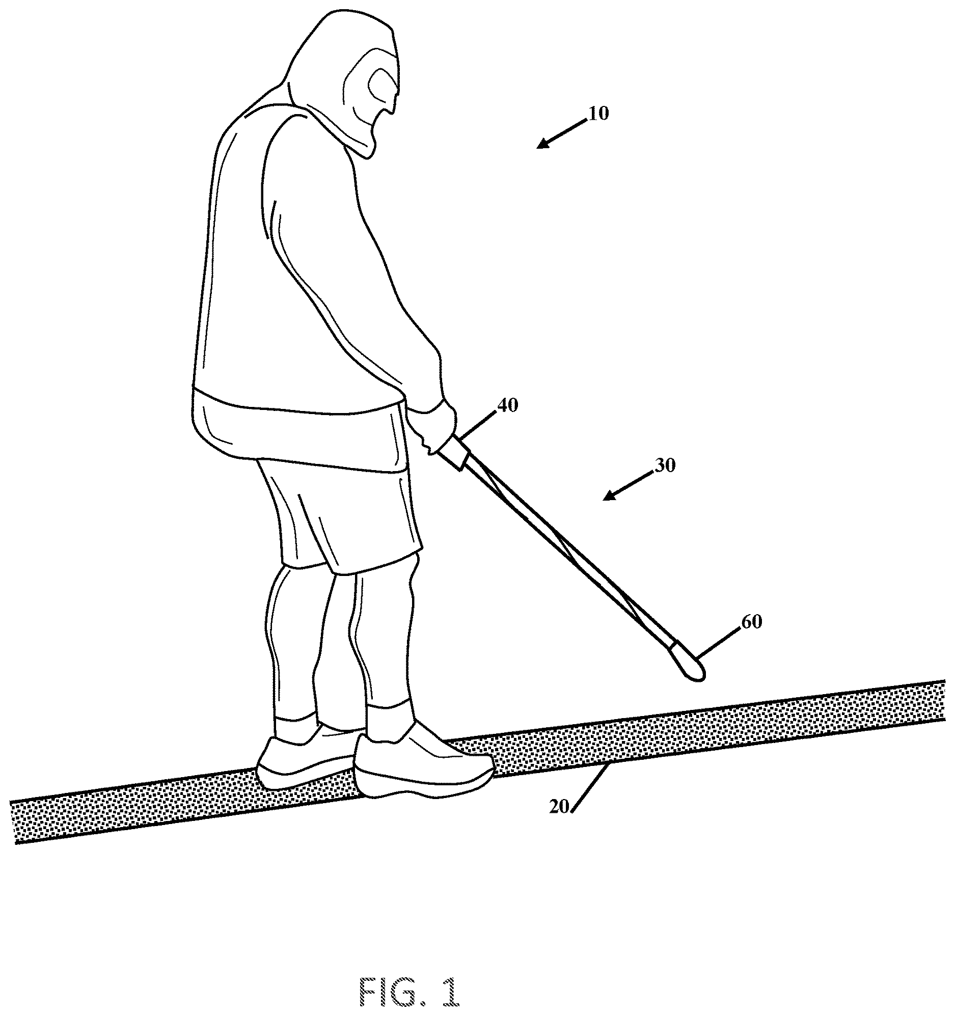 Patent US12616629 — Line tracking cane for the vision impaired — Figure 1