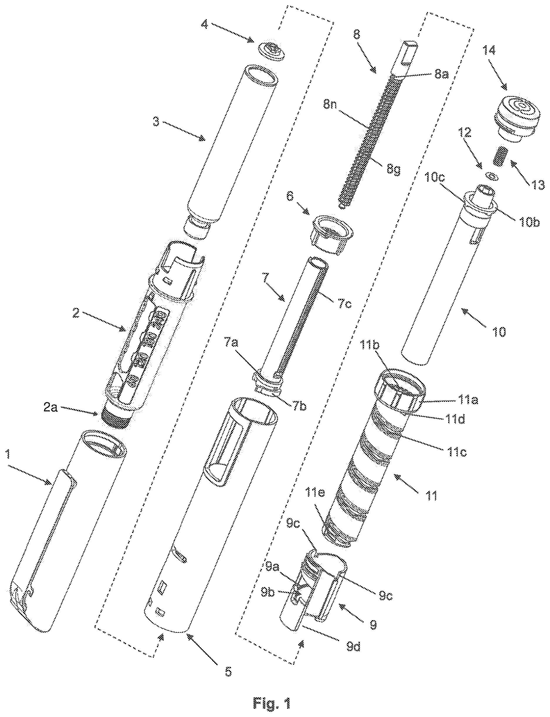 Patent US12616797 — Injection unit for administering or delivering a fluid product — Figure 1