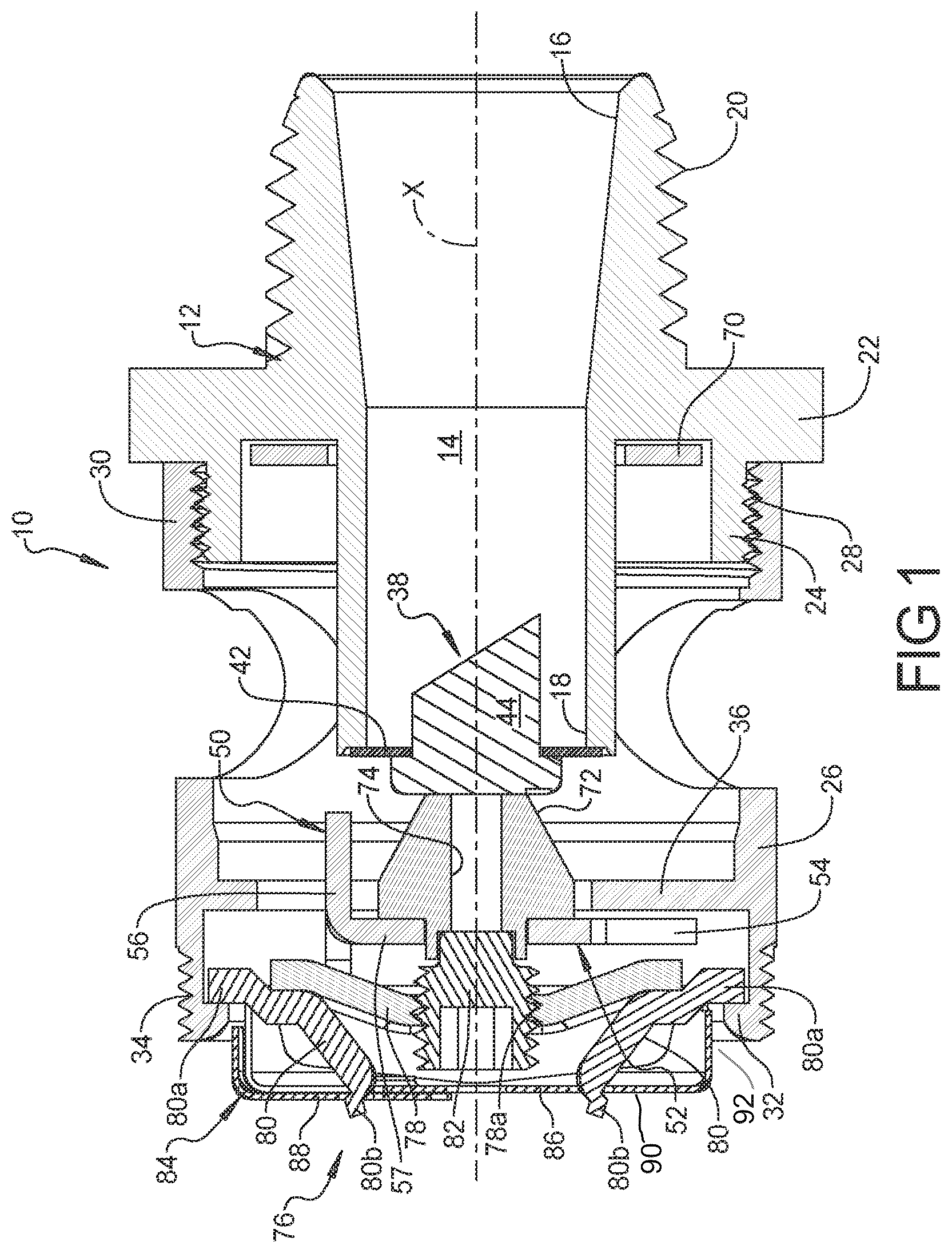 Patent US12616860 Figure 1 – Concealed horizontal sidewall sprinkler