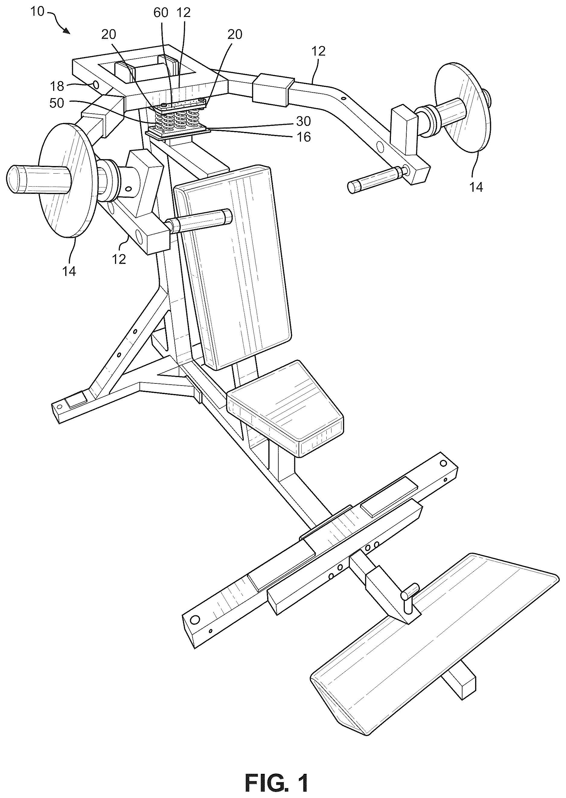Patent US12616864 — Force assistance system for an exercise machine — Figure 1