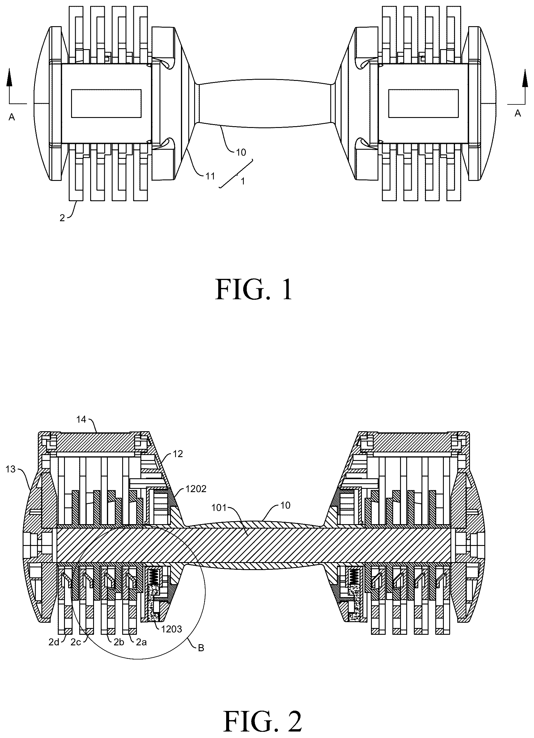 Patent US12616867 — Dumbbell and dumbbell assembly — Figure 1