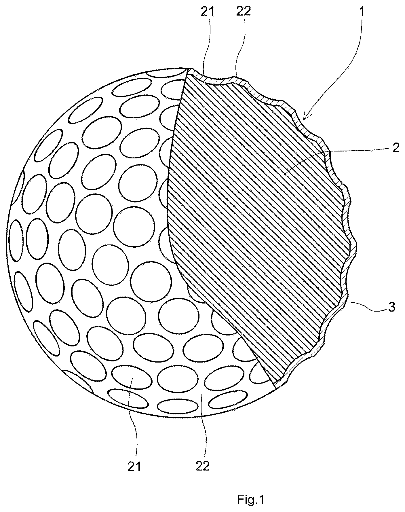 Patent US12616878 — Golf ball — Figure 1