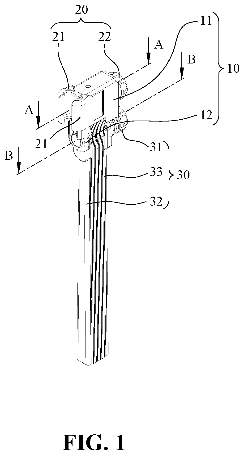 Patent US12616890 — Auxiliary device for practicing golf swing posture — Figure 1