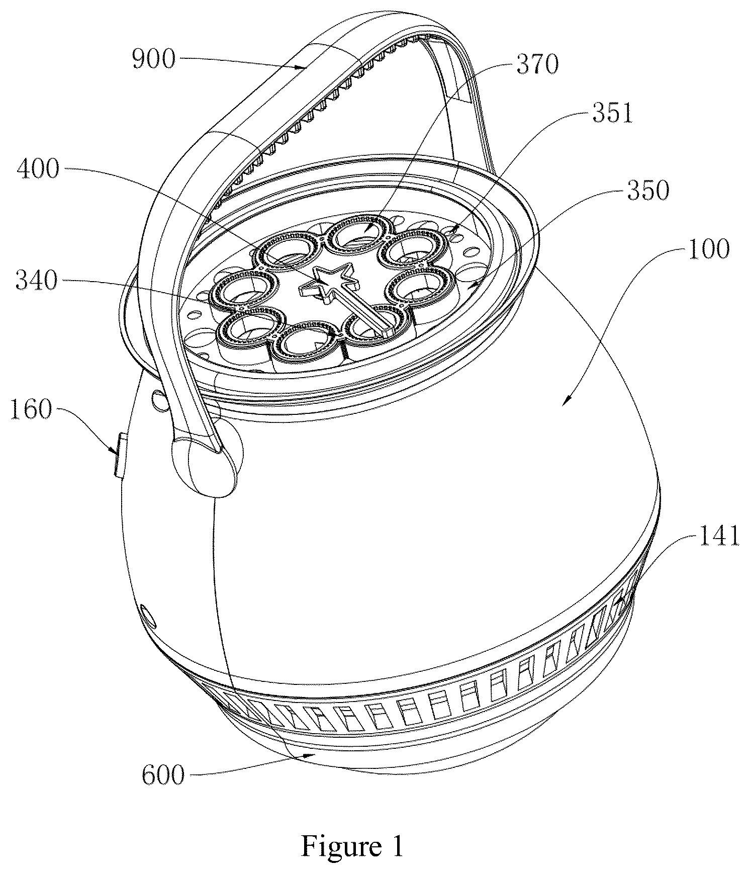 Patent US12616913 — Vertical bubble machine — Figure 1