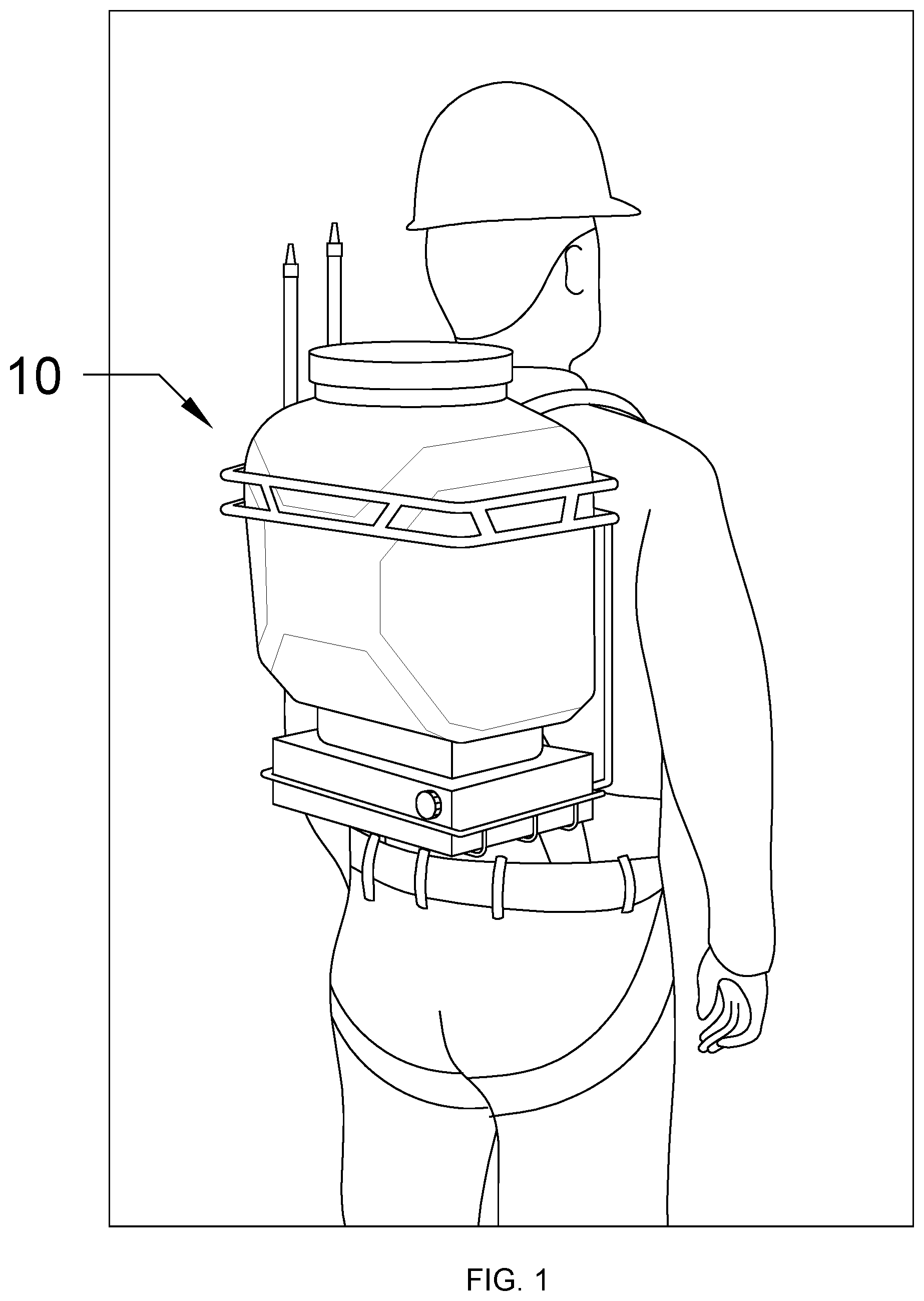 Patent US12616985 — Back-carried paint sprayer — Figure 1