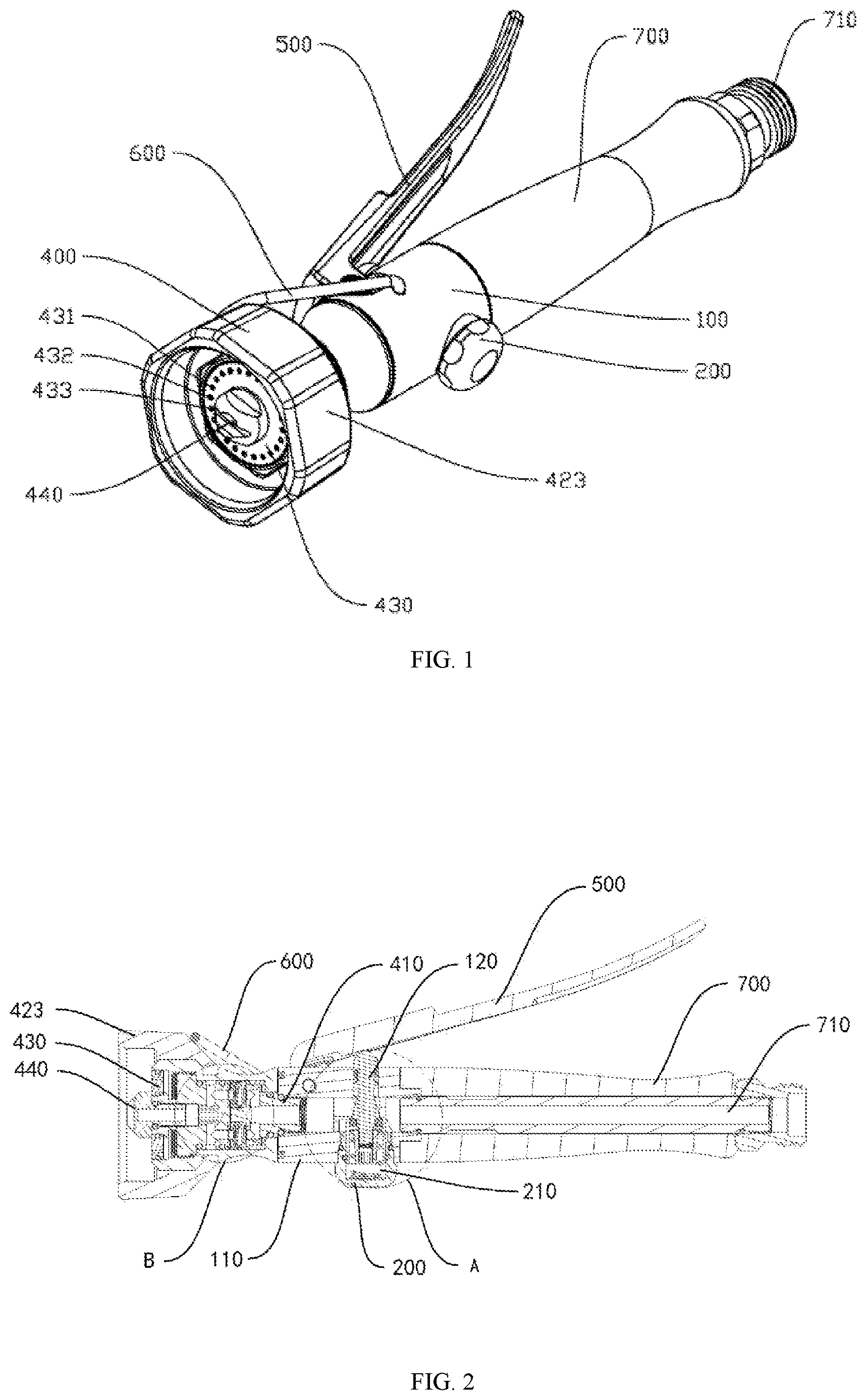 Patent US12616988 — Kitchen showerhead and kitchen faucet — Figure 1
