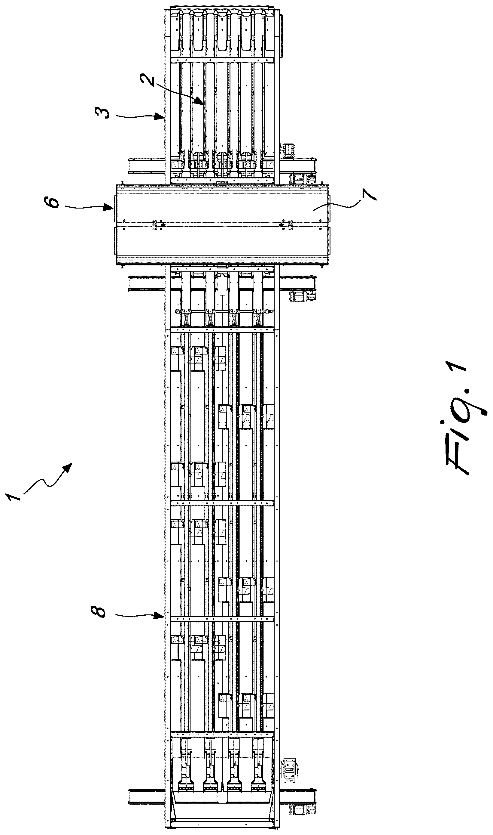 Patent US12617001 Figure 1 – Plant for treating horticultural products