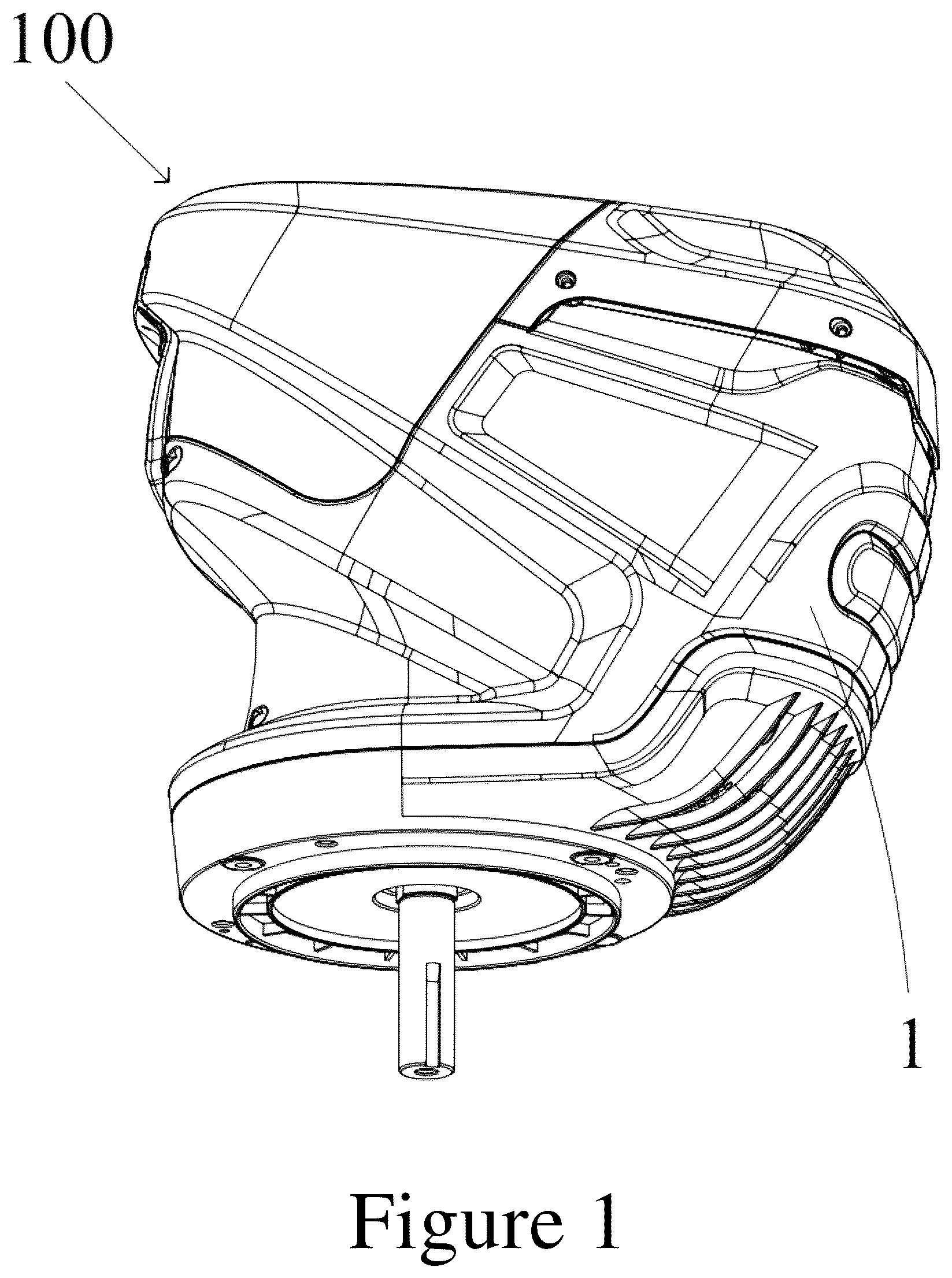 Patent US12617069 — Flip cover locking device and power head — Figure 1