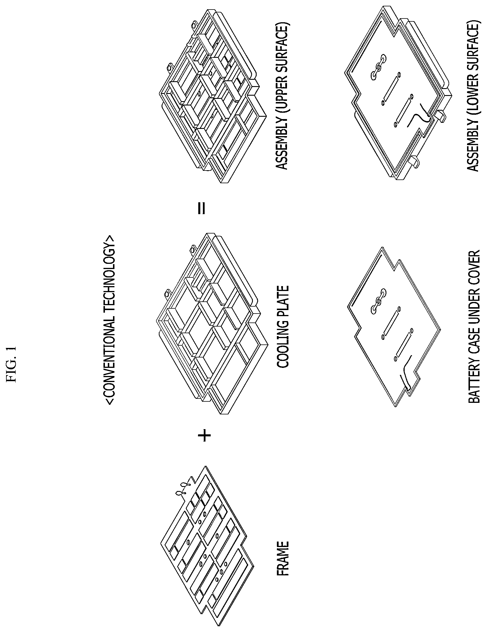 Patent US12617134 — Cooling plate injection bonding method for electric vehicle battery case frame — Figure 1