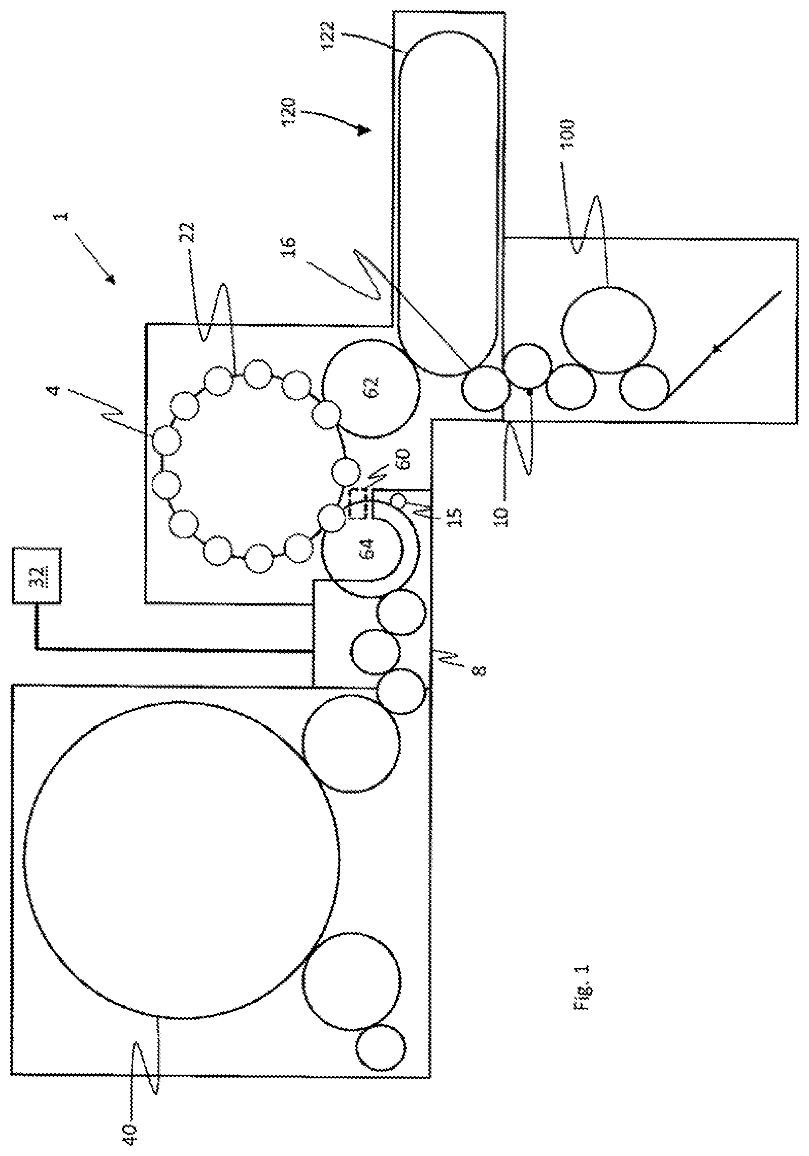 Patent US12617140 Figure 1 – Apparatus and method for forming plastic preforms into plastic containers with clean room