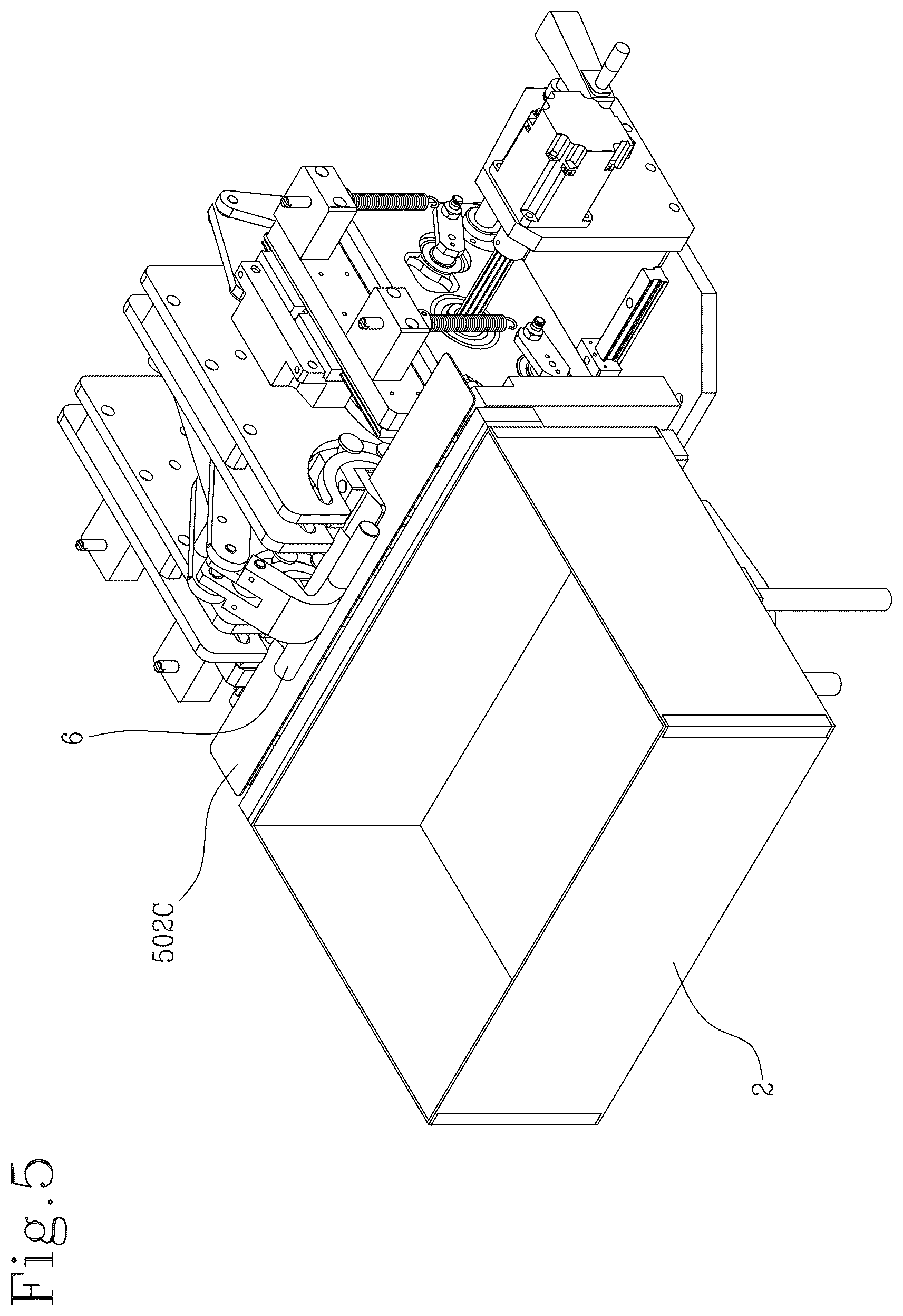 Patent US12617172 Figure 5 – Apparatus and method for wrapping a cardboard box