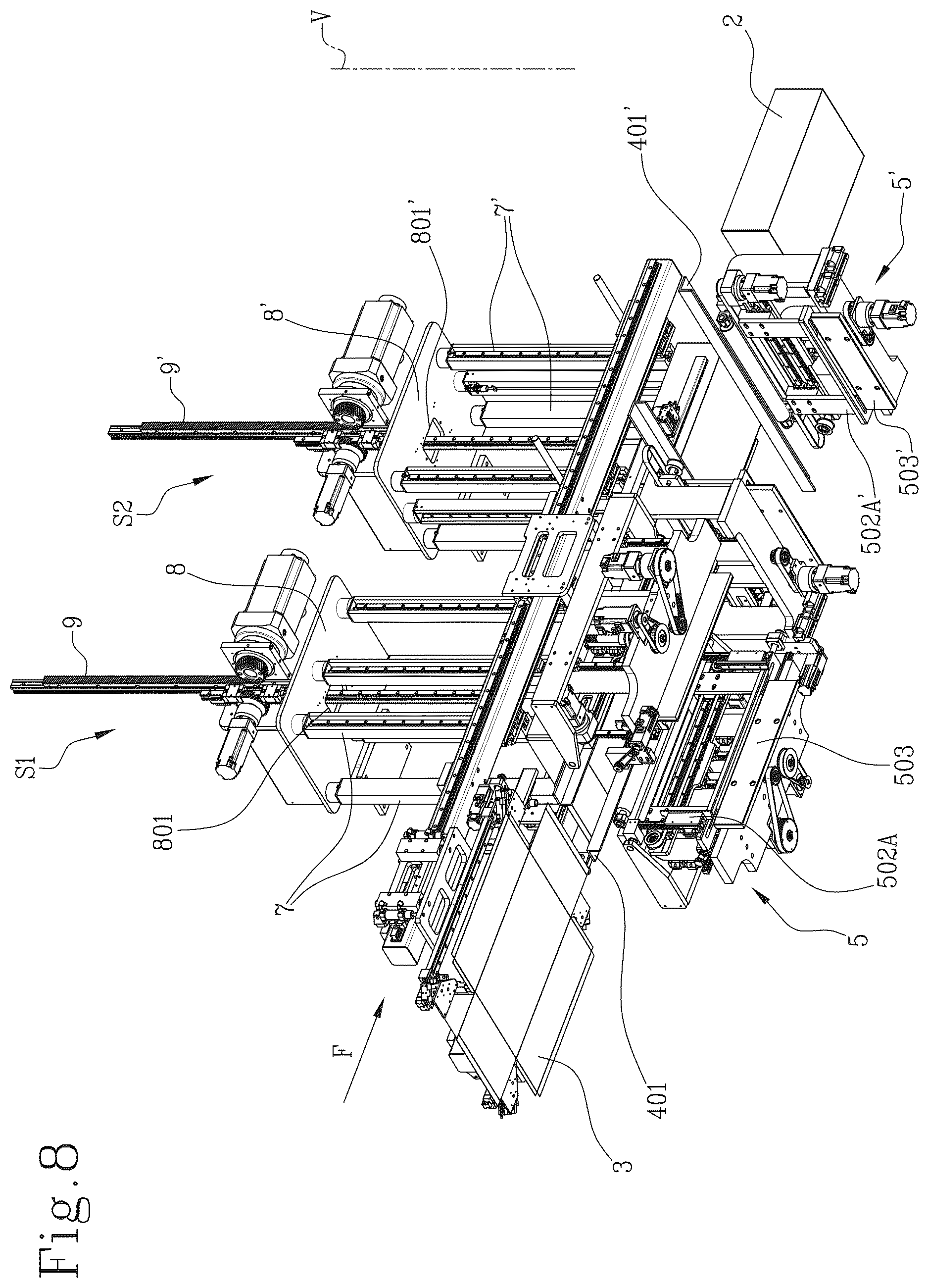 Patent US12617172 Figure 8 – Apparatus and method for wrapping a cardboard box