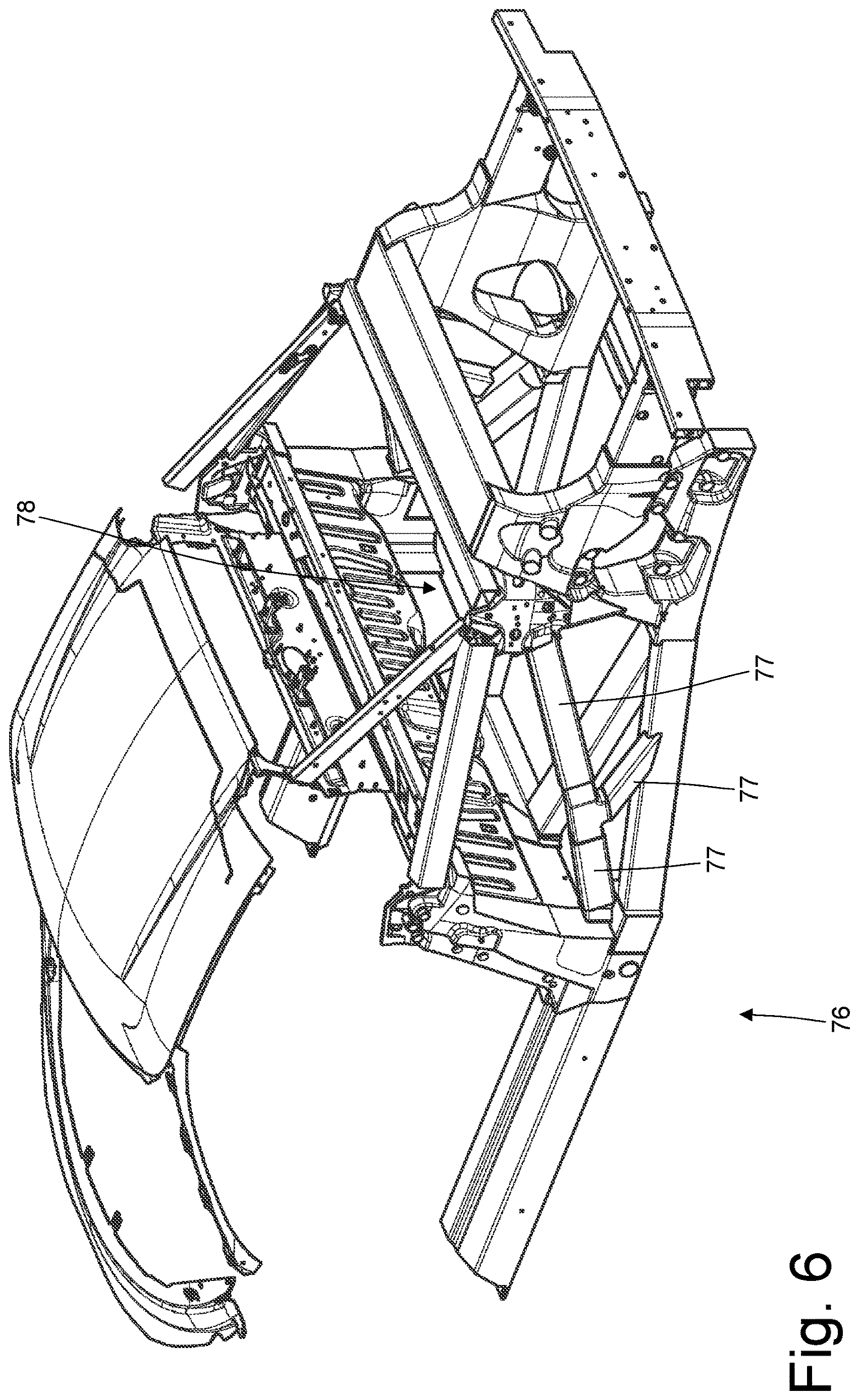 Patent US12617264 Figure 6 – Car provided with an internal combustion engine arranged with the drive shaft up