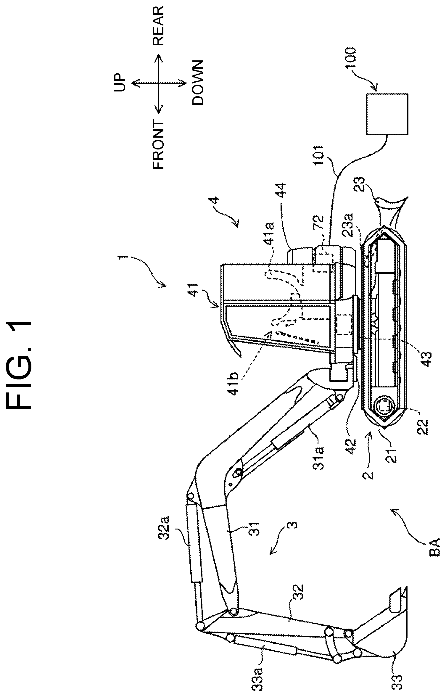 Patent US12617297 Figure 1 – Construction machine