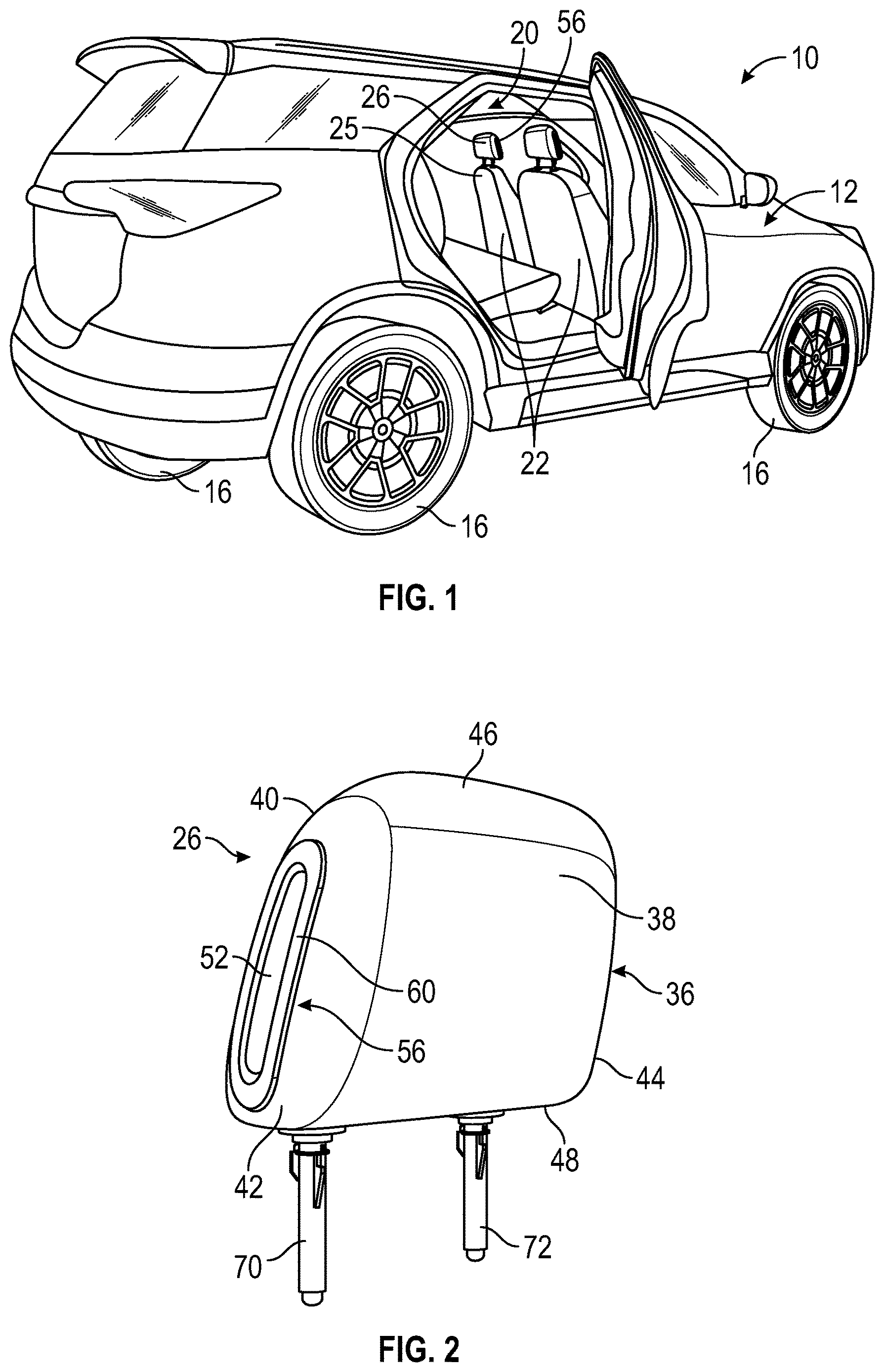 Patent US12617326 — Vehicle seat component including integrated assist handle — Figure 1