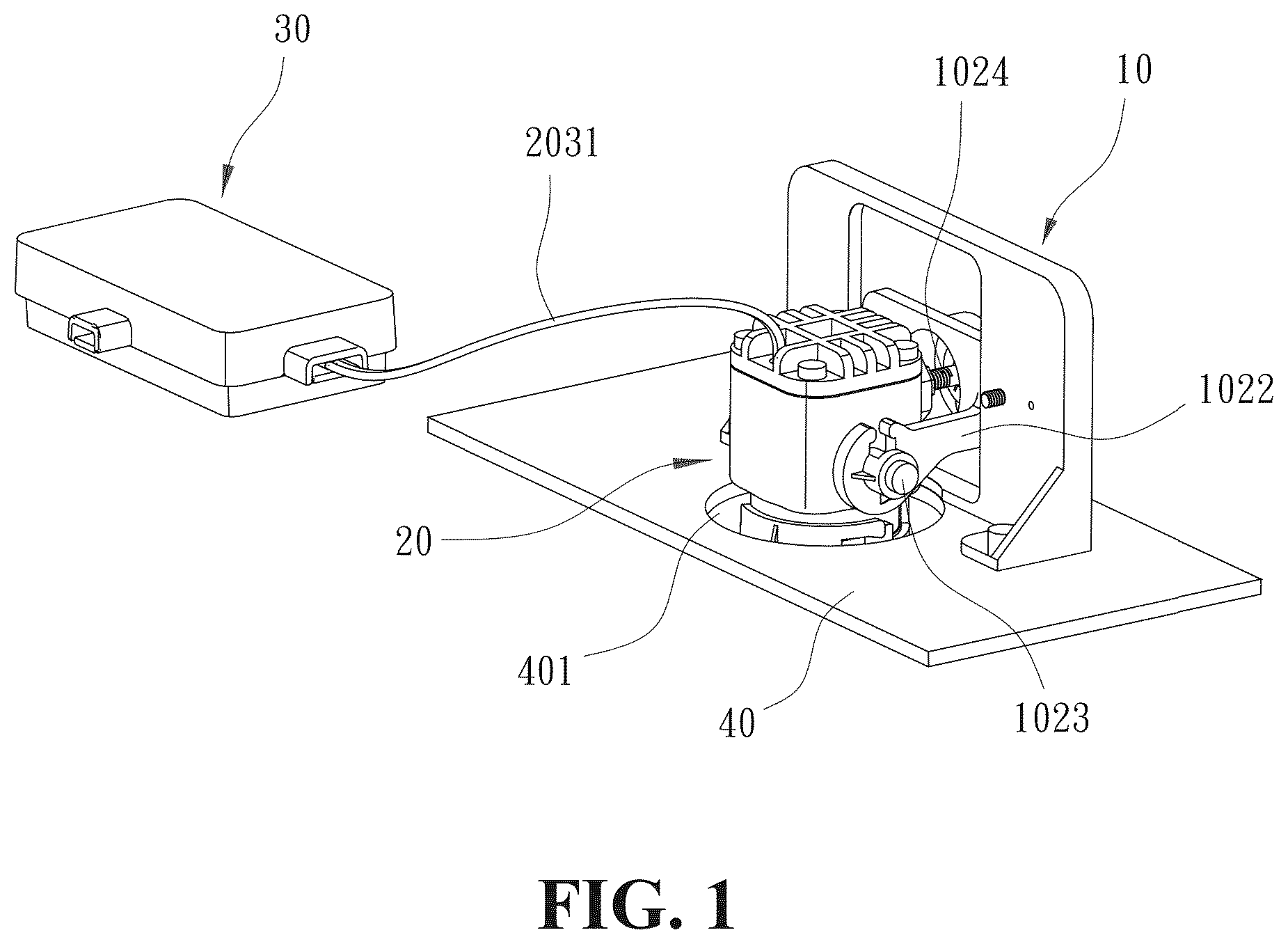 Patent US12617335 — Angle-adjustable projection device for vehicles — Figure 1